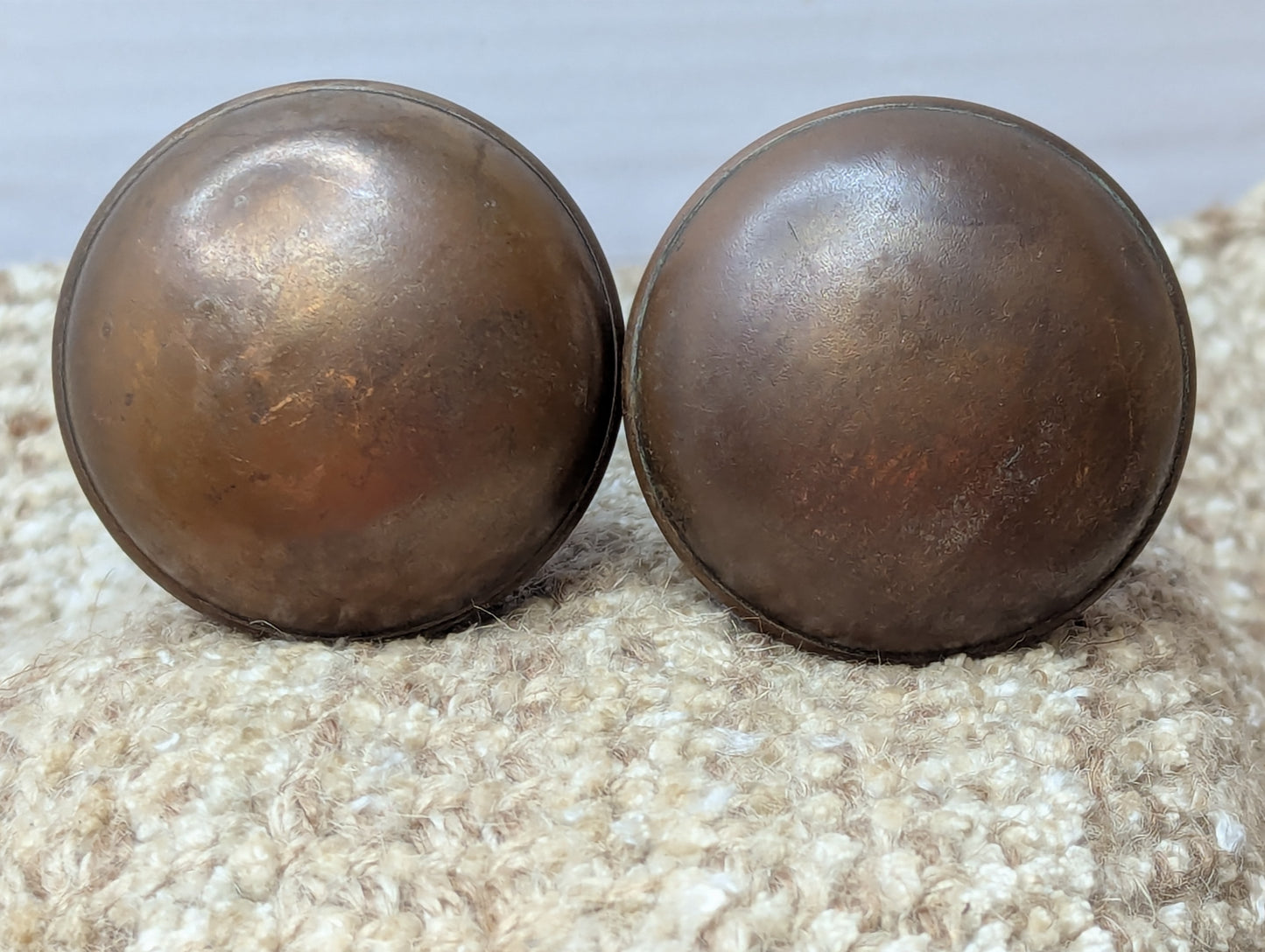 2 1/4" Antique Decorative Stamped Steel Door Knob Set