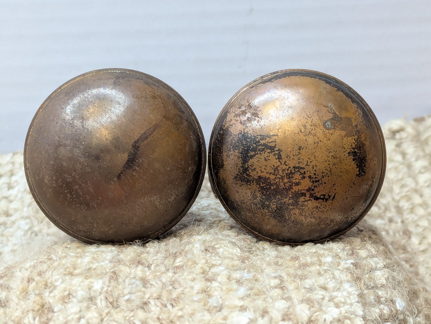 2 1/4" Antique Decorative Stamped Steel Door Knob Set