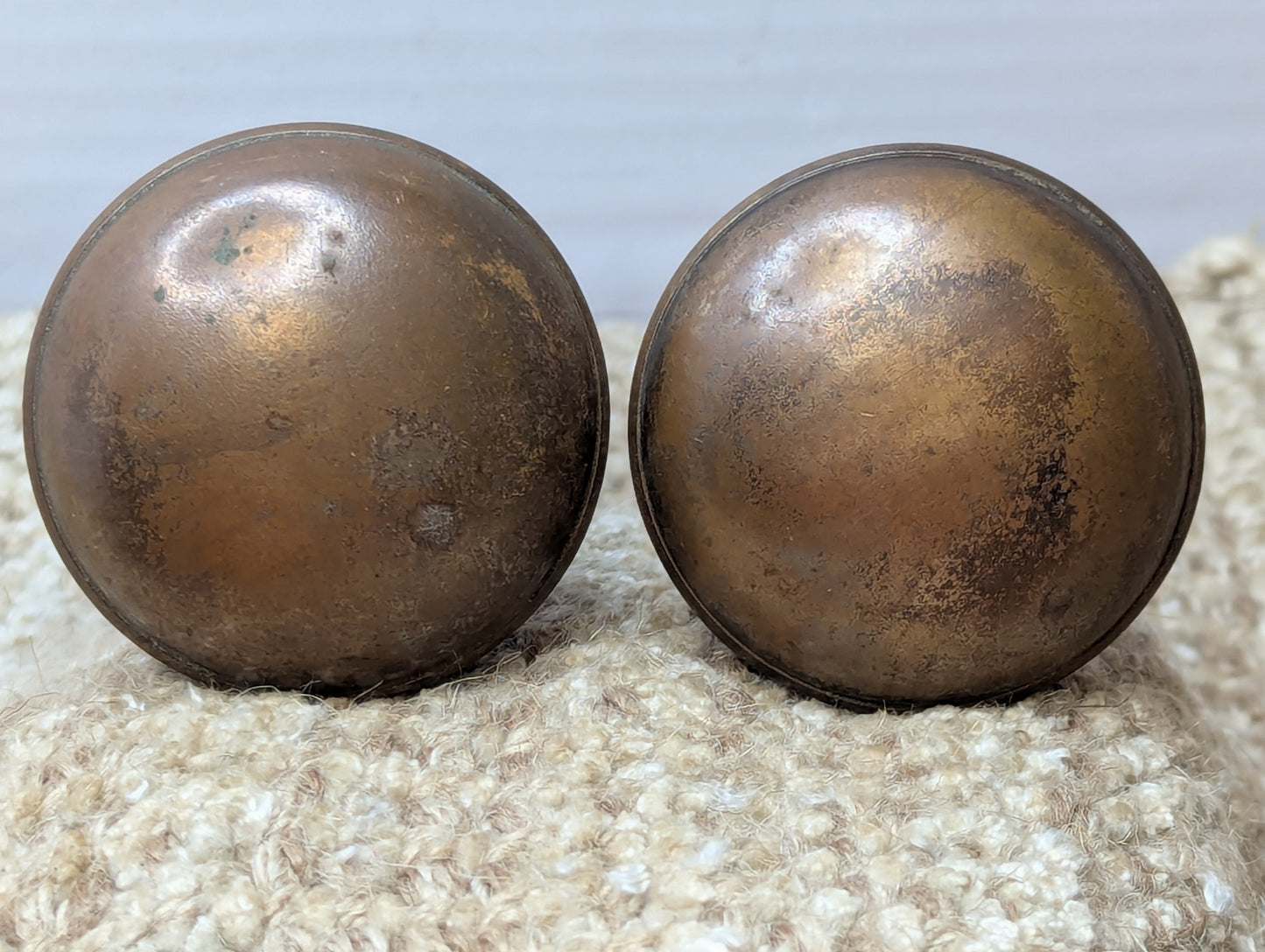 2 1/4" Antique Decorative Stamped Steel Door Knob Set
