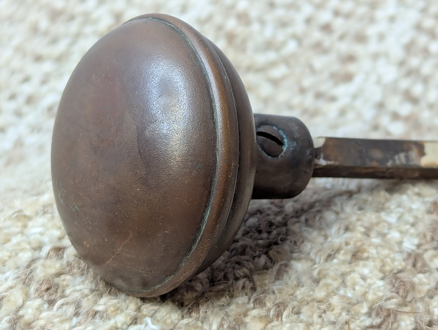 2 1/4" Antique Decorative Stamped Steel Door Knob Set
