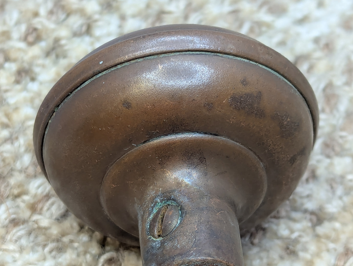 2 1/4" Antique Decorative Stamped Steel Door Knob Set