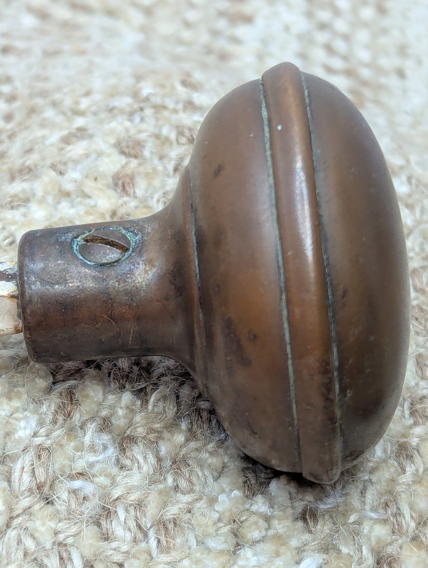 2 1/4" Antique Decorative Stamped Steel Door Knob Set