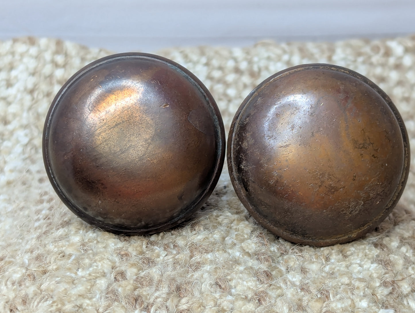2" Antique Decorative Stamped Steel Door Knob Set