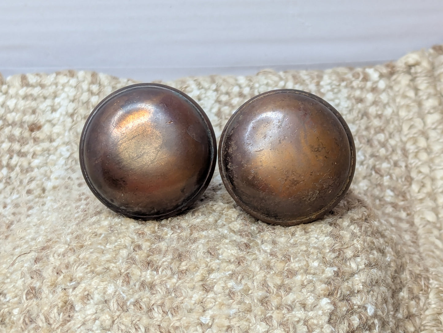 2" Antique Decorative Stamped Steel Door Knob Set