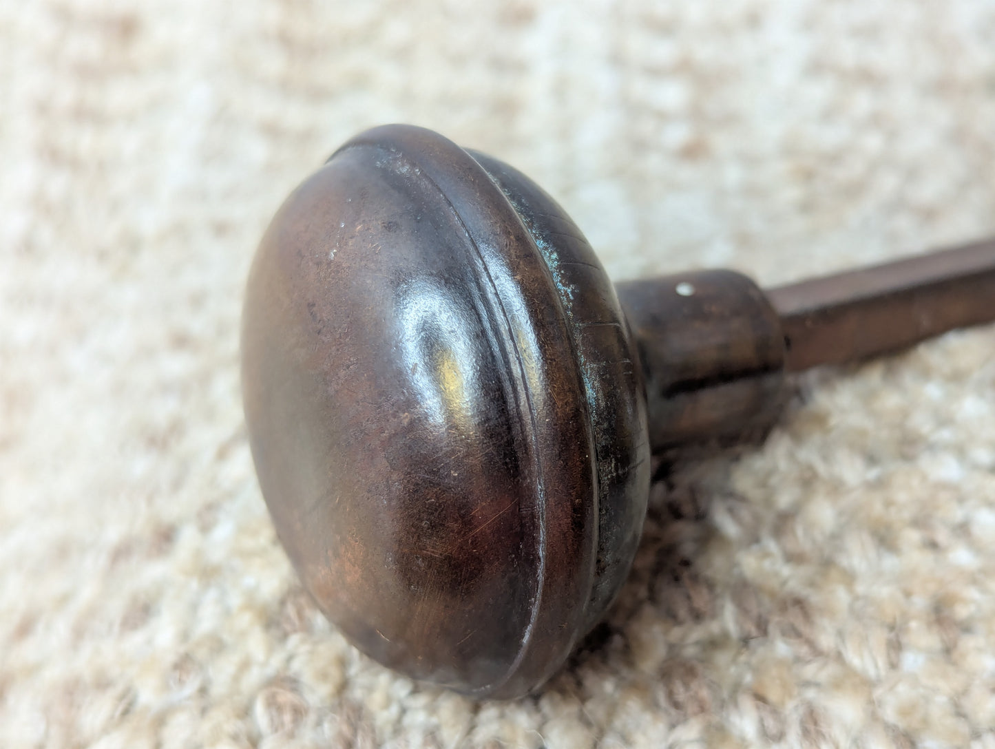2" Antique Decorative Stamped Steel Door Knob Set