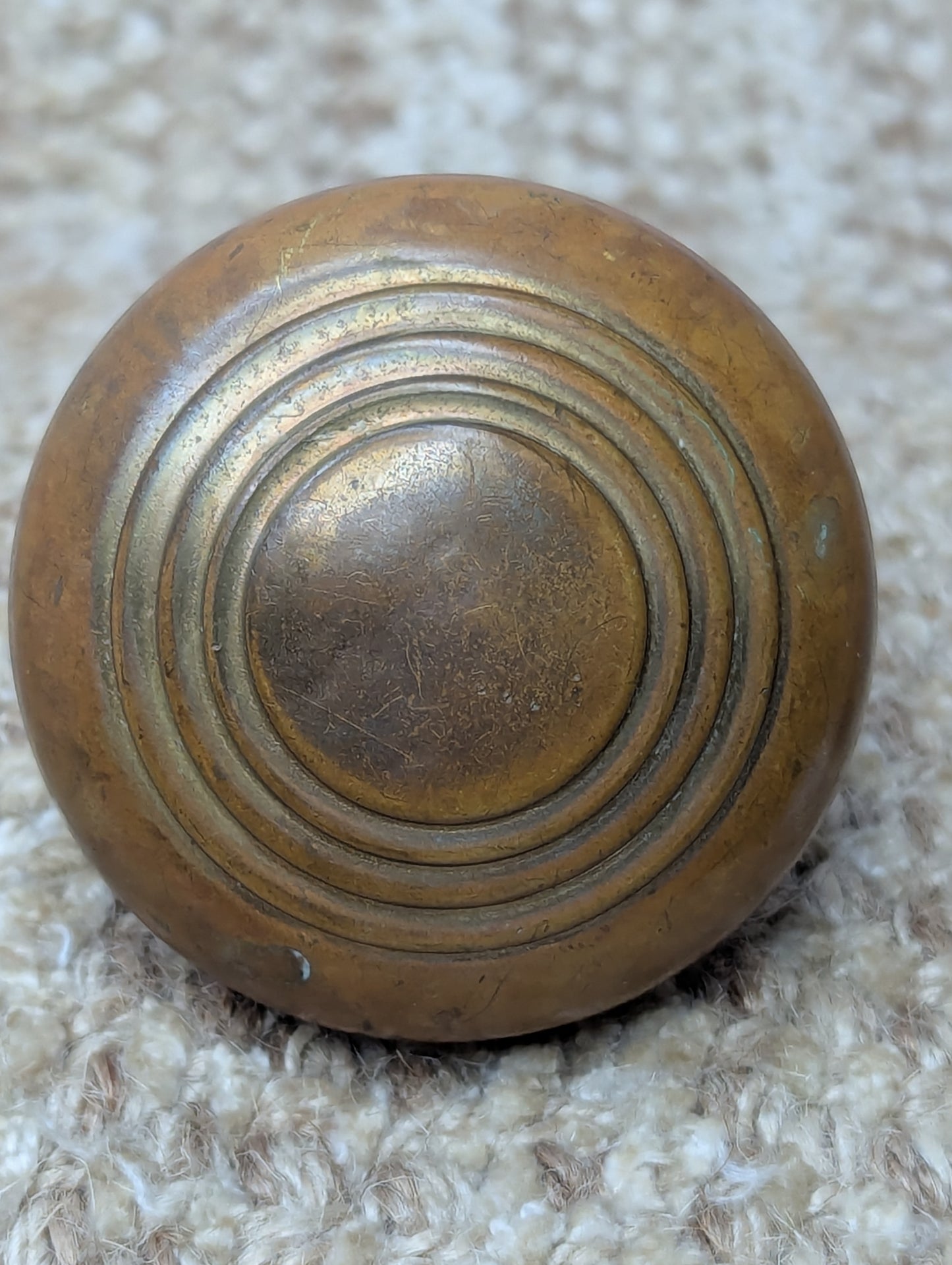 2" Antique Decorative Stamped Brass Door Knob