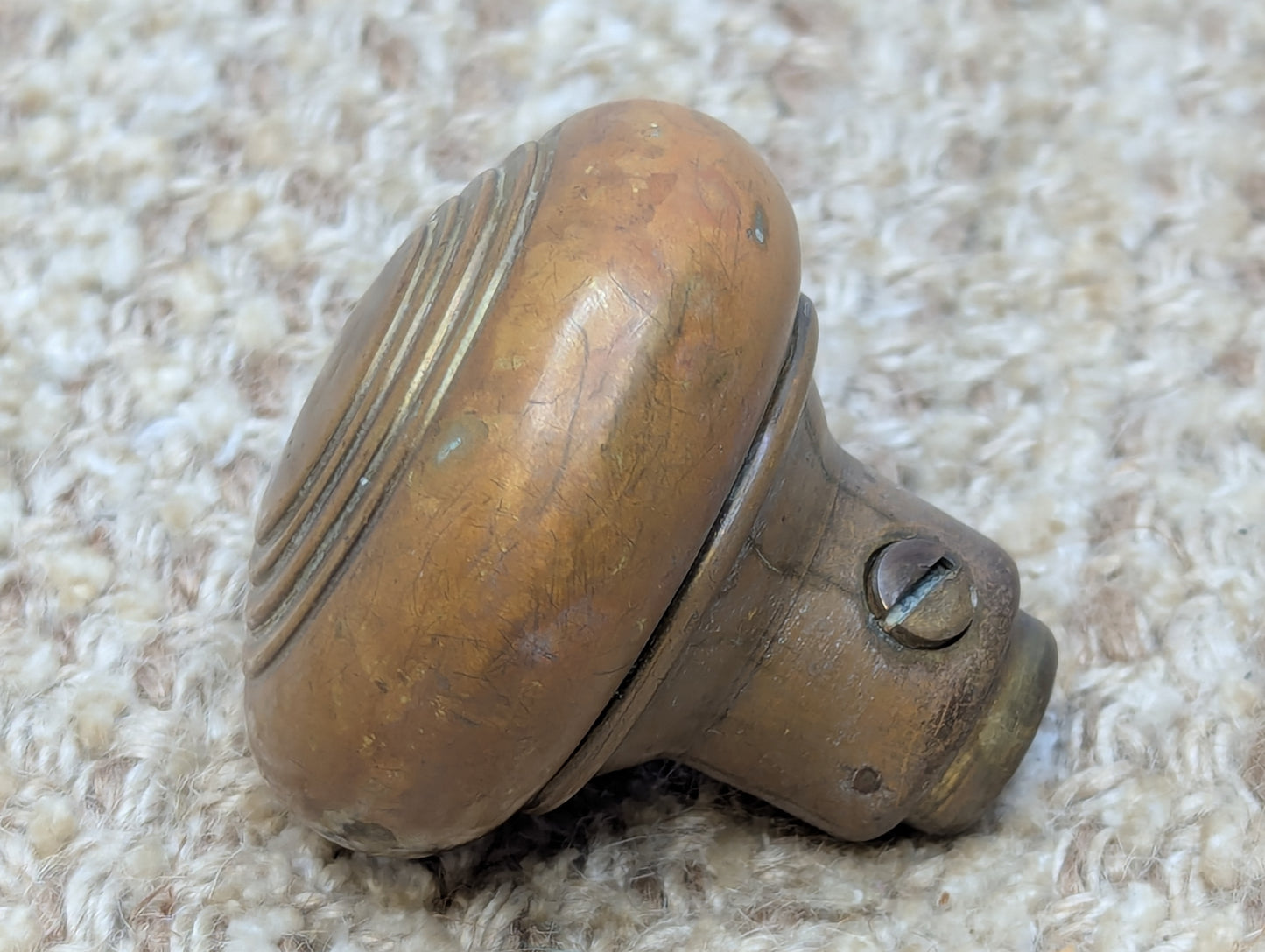 2" Antique Decorative Stamped Brass Door Knob