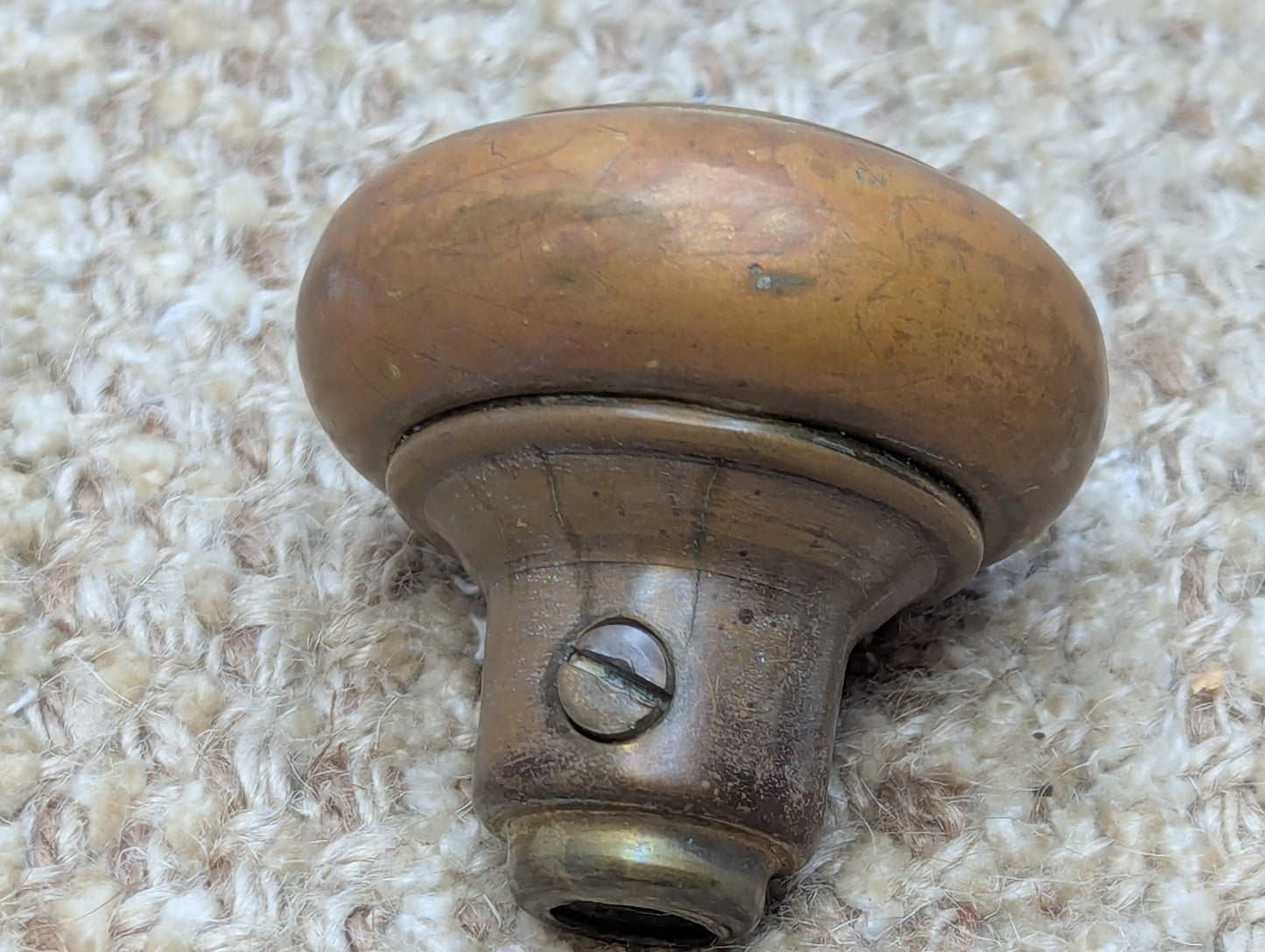 2" Antique Decorative Stamped Brass Door Knob