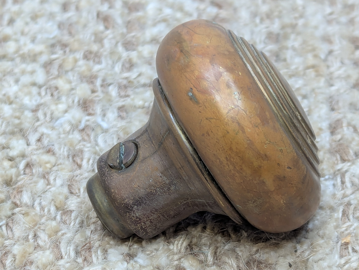 2" Antique Decorative Stamped Brass Door Knob