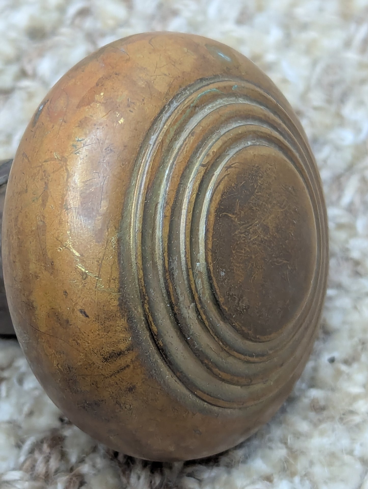 2" Antique Decorative Stamped Brass Door Knob