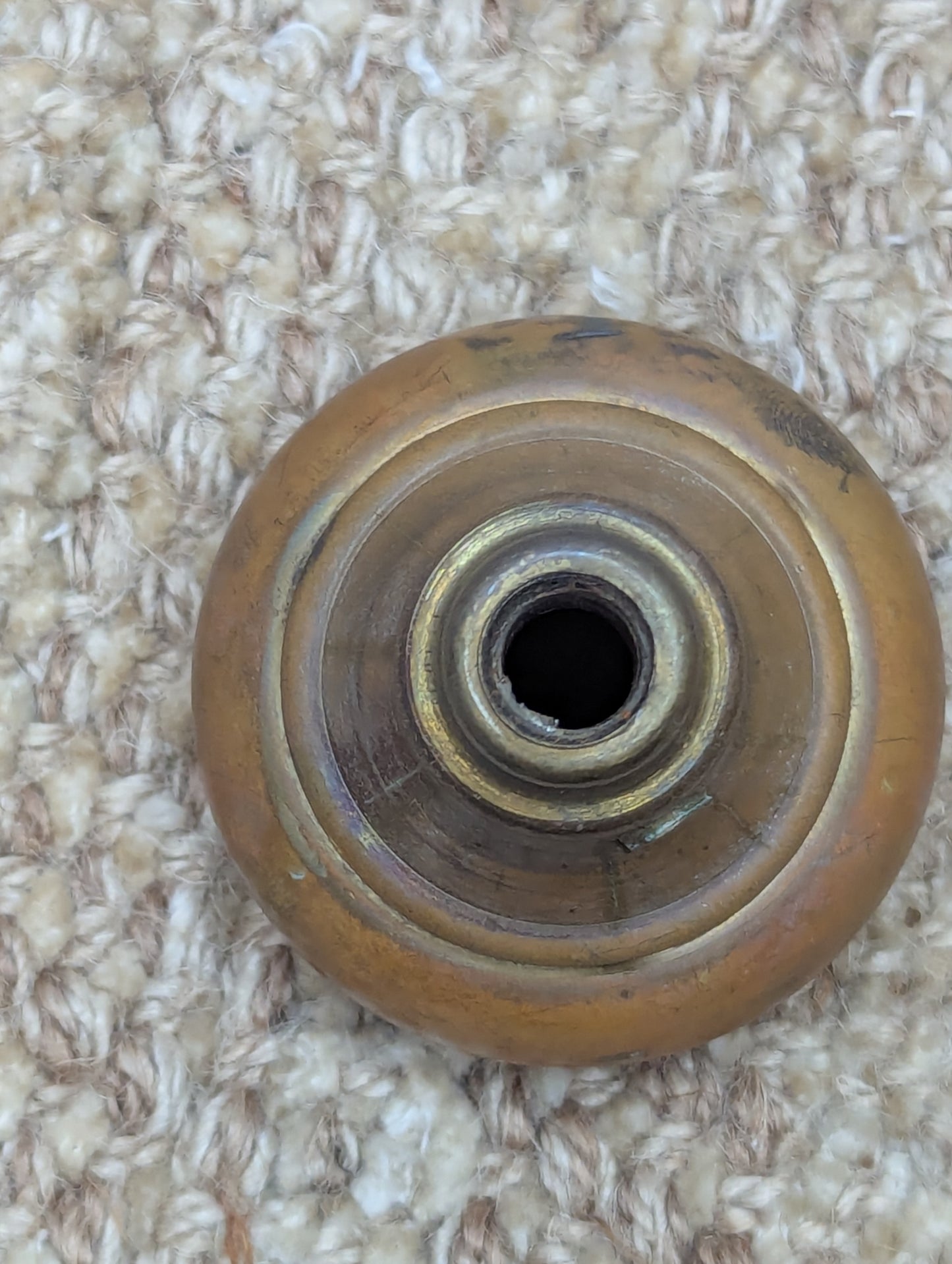 2" Antique Decorative Stamped Brass Door Knob