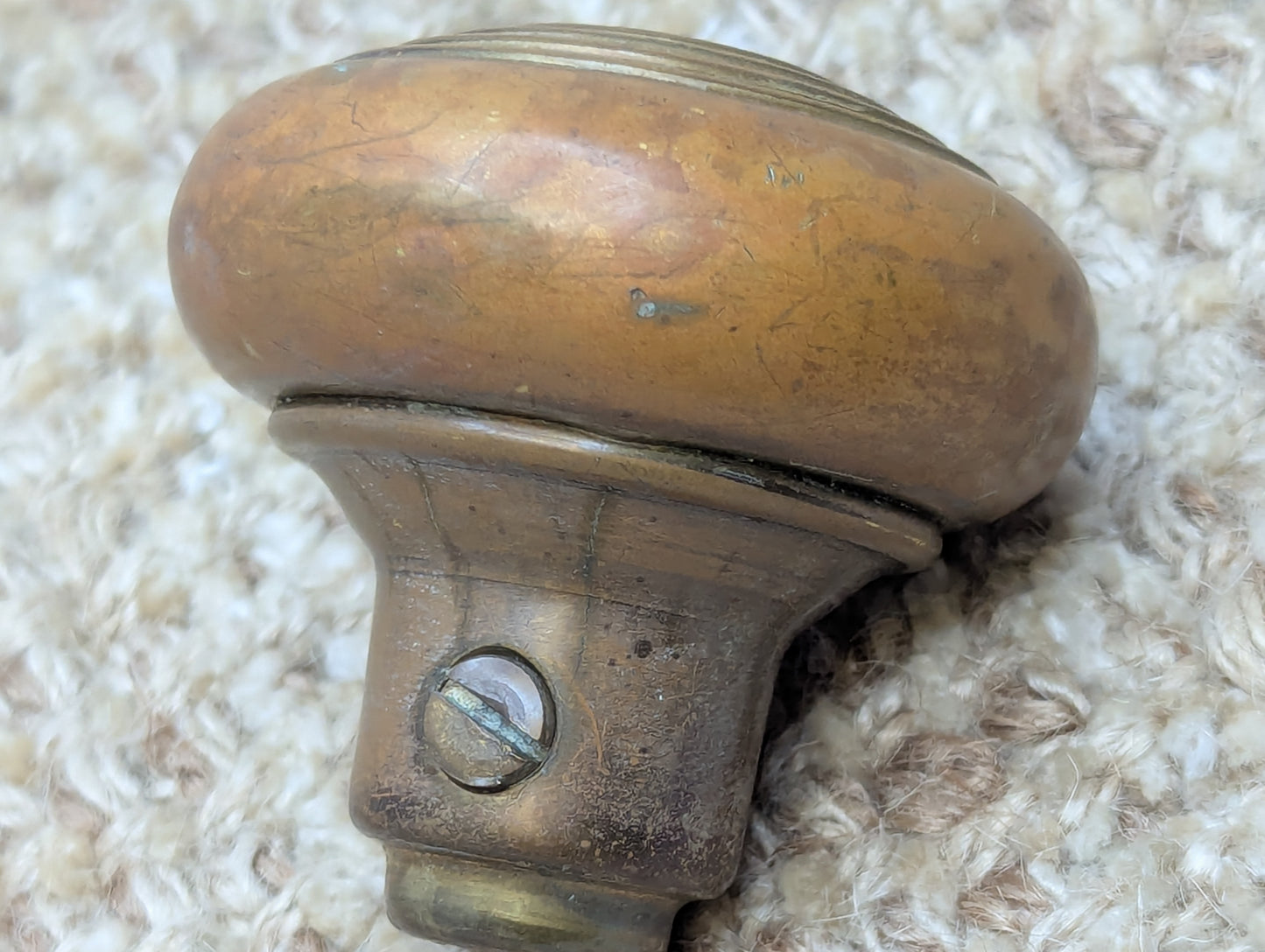 2" Antique Decorative Stamped Brass Door Knob