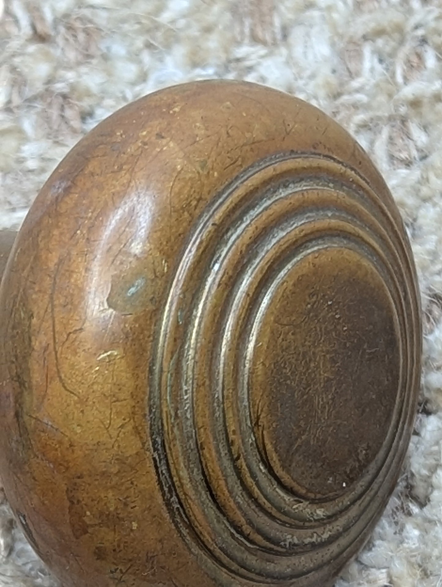 2" Antique Decorative Stamped Brass Door Knob