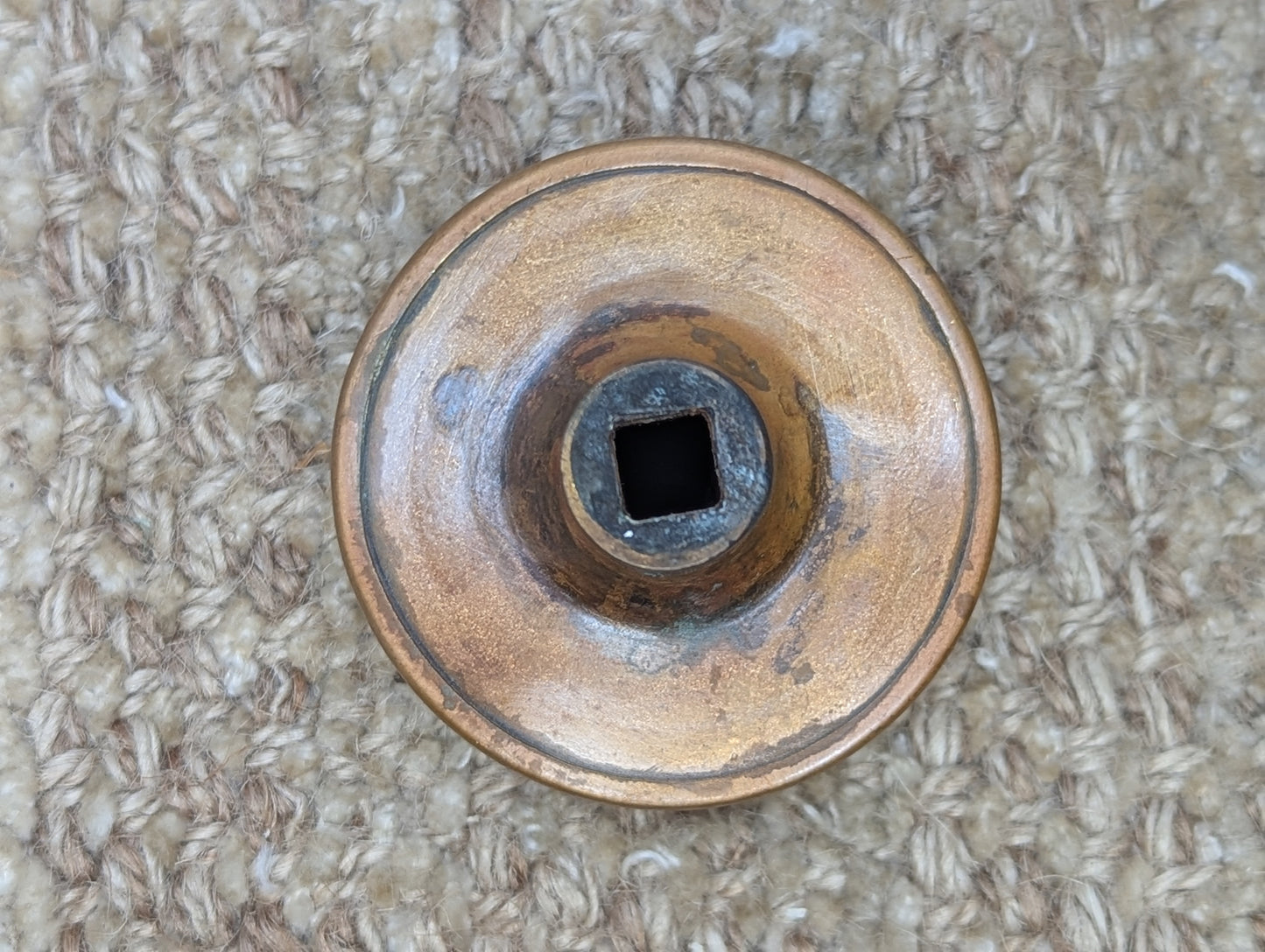 2 1/4" Antique Stamped Brass Or Bronze Door Knob Set Door Hardware