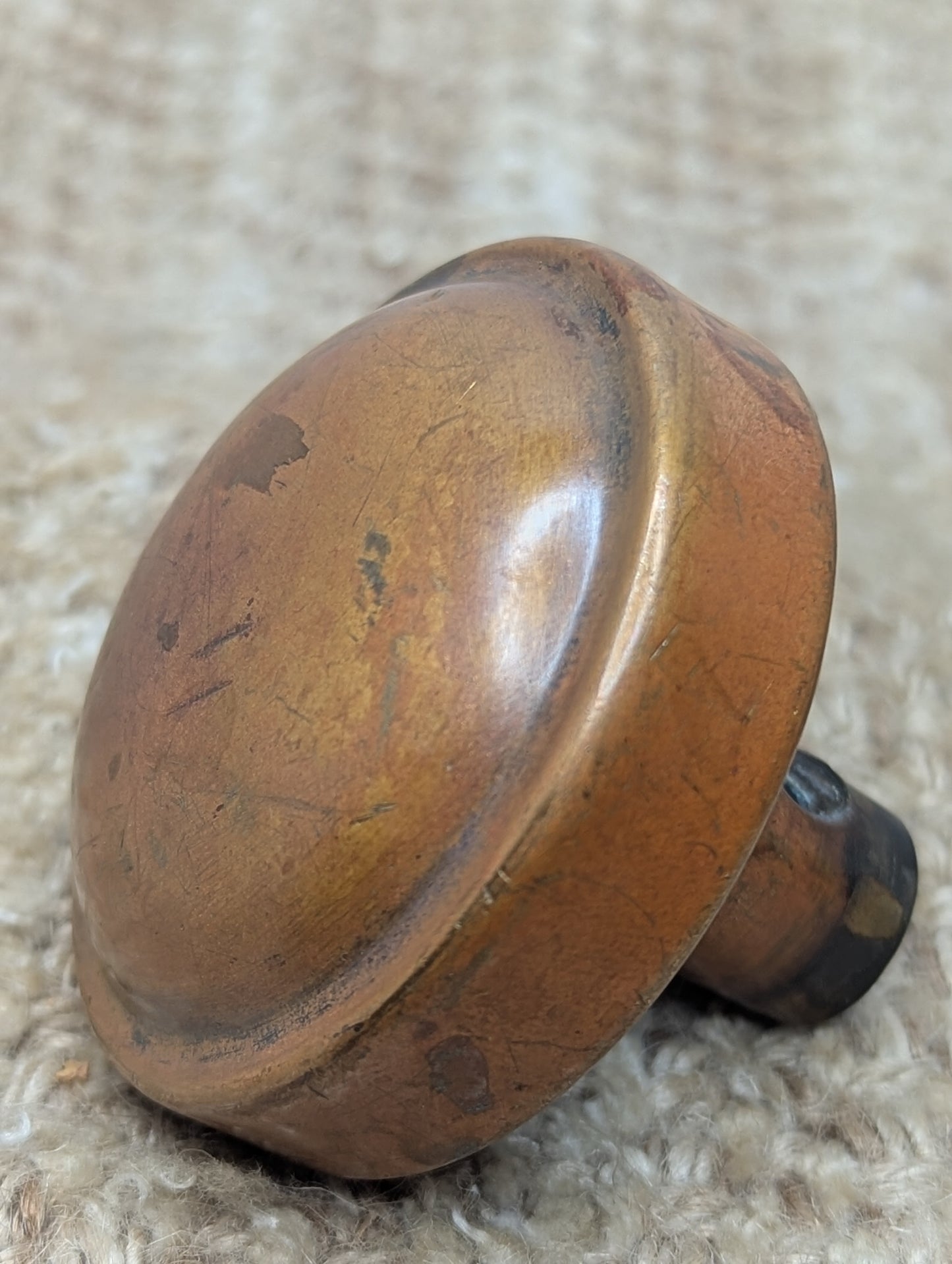 2 1/4" Antique Stamped Brass Or Bronze Door Knob Set Door Hardware