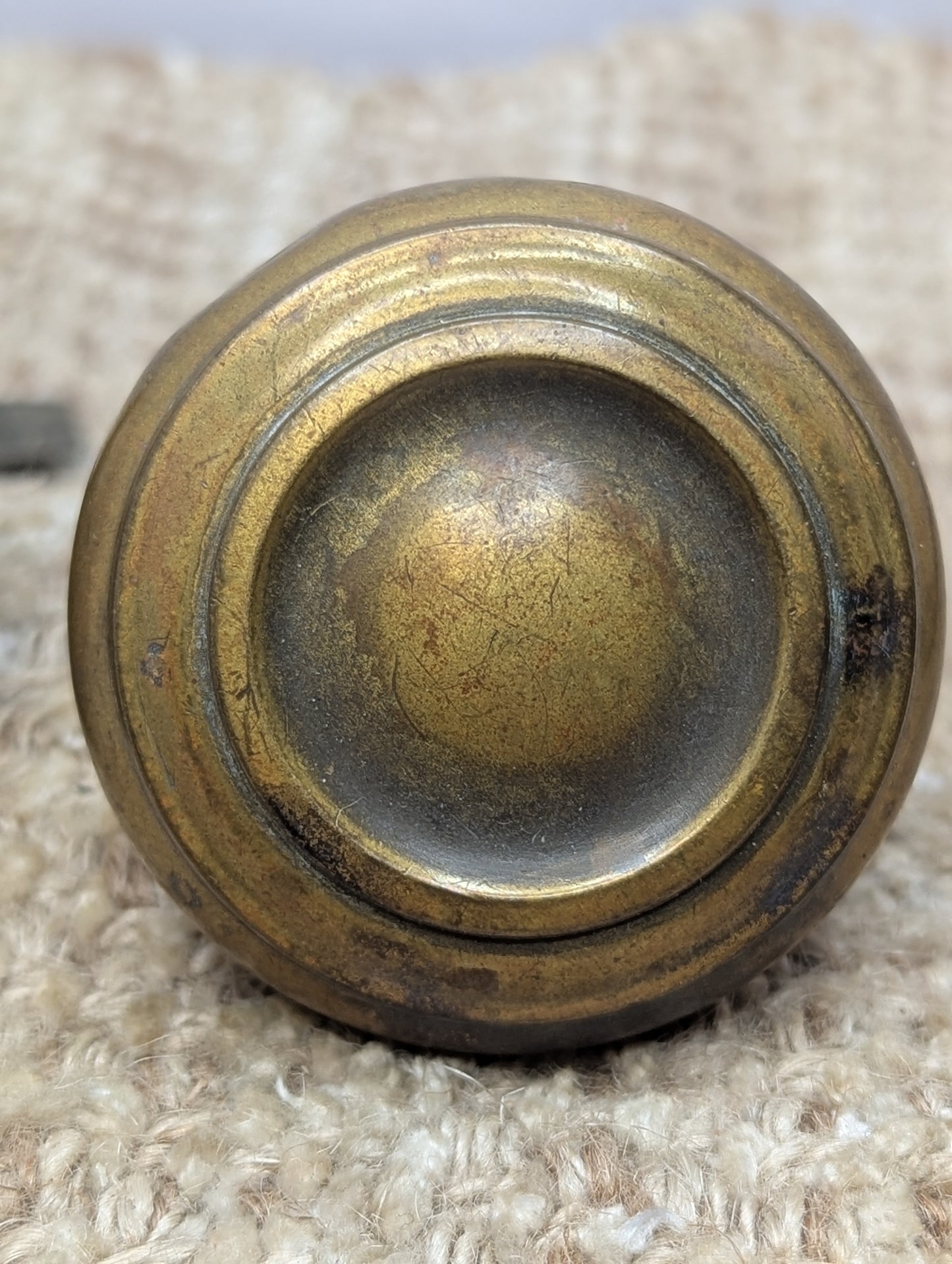 2 1/4" Antique Stamped Brass Or Bronze Door Knob Set Door Hardware