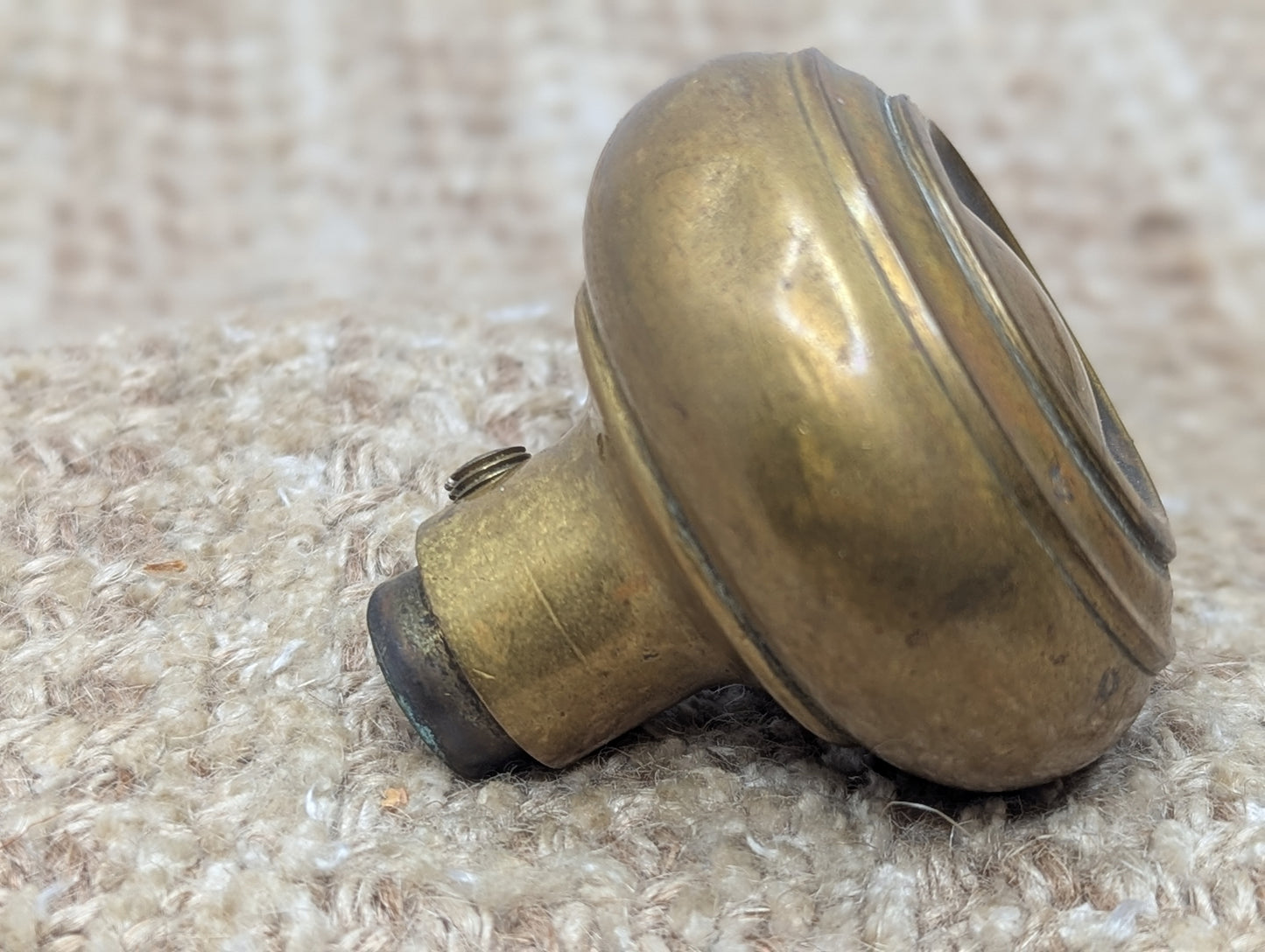 2 1/4" Antique Stamped Brass Or Bronze Door Knob Set Door Hardware