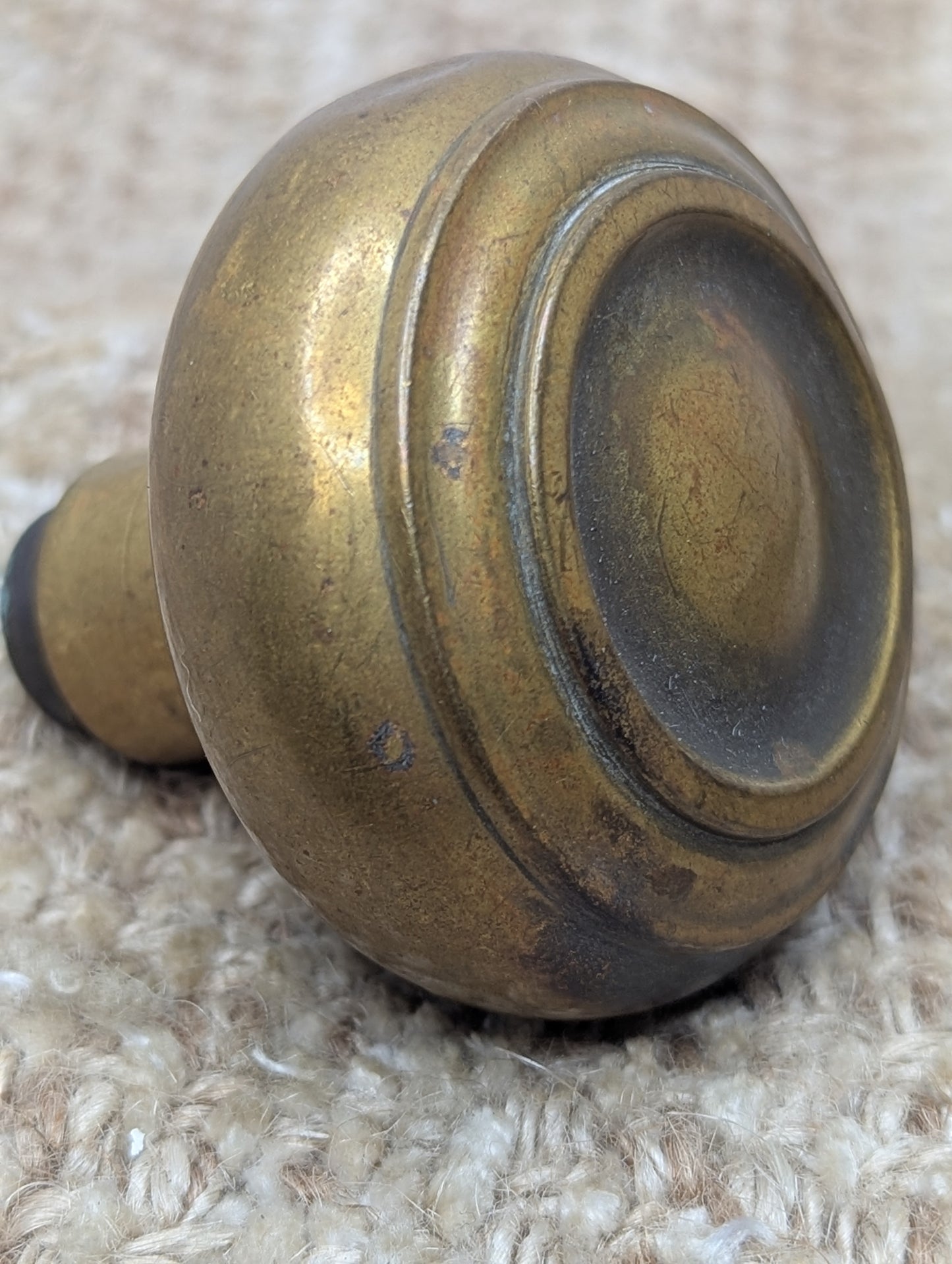 2 1/4" Antique Stamped Brass Or Bronze Door Knob Set Door Hardware