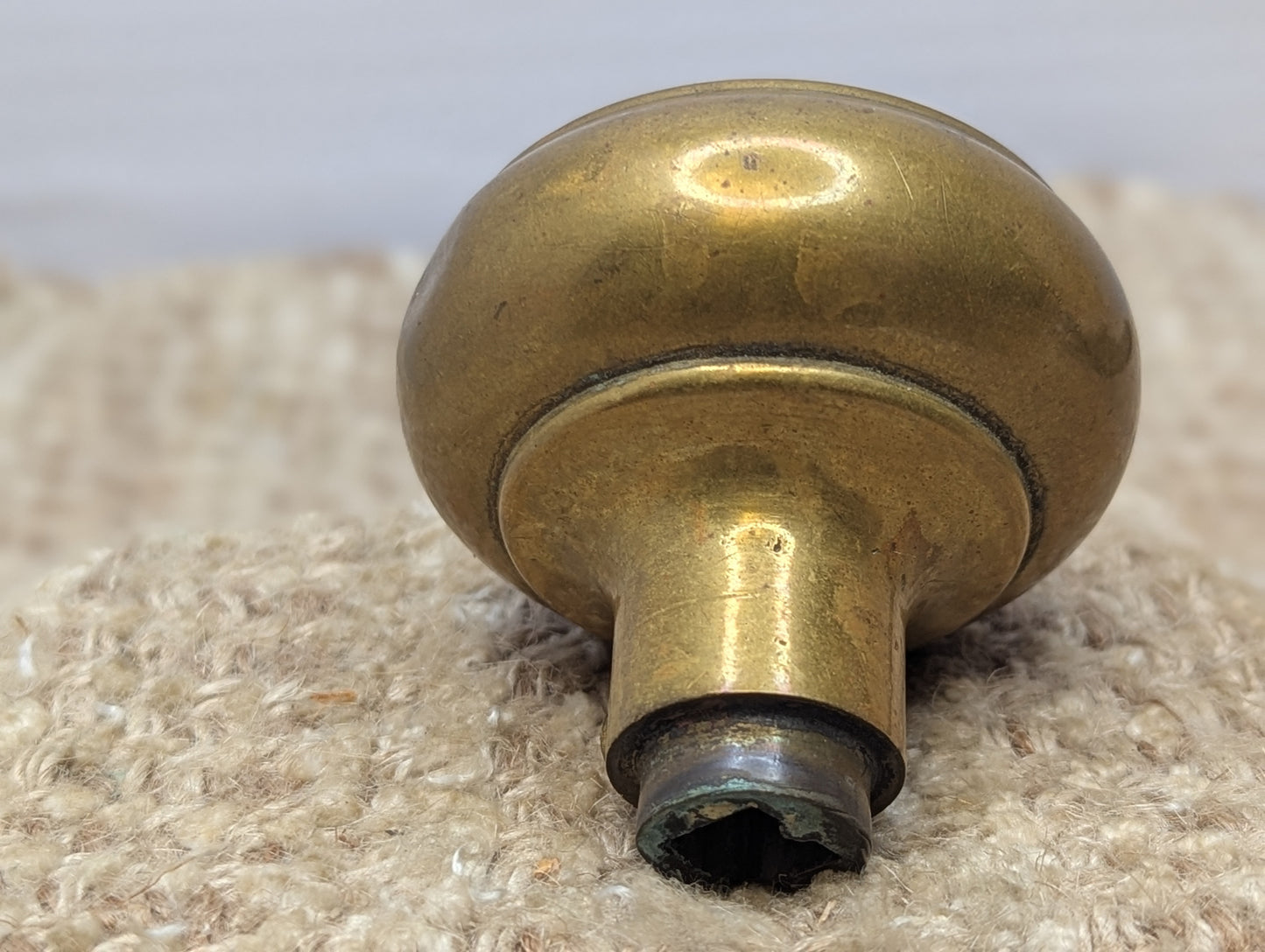 2 1/4" Antique Stamped Brass Or Bronze Door Knob Set Door Hardware