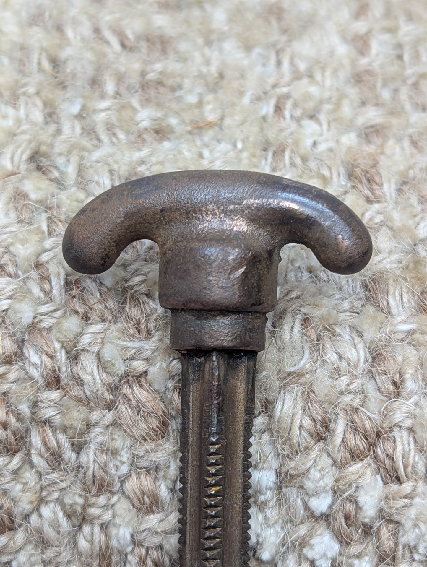 2" Antique Brass Door Knob With Thumb Turn