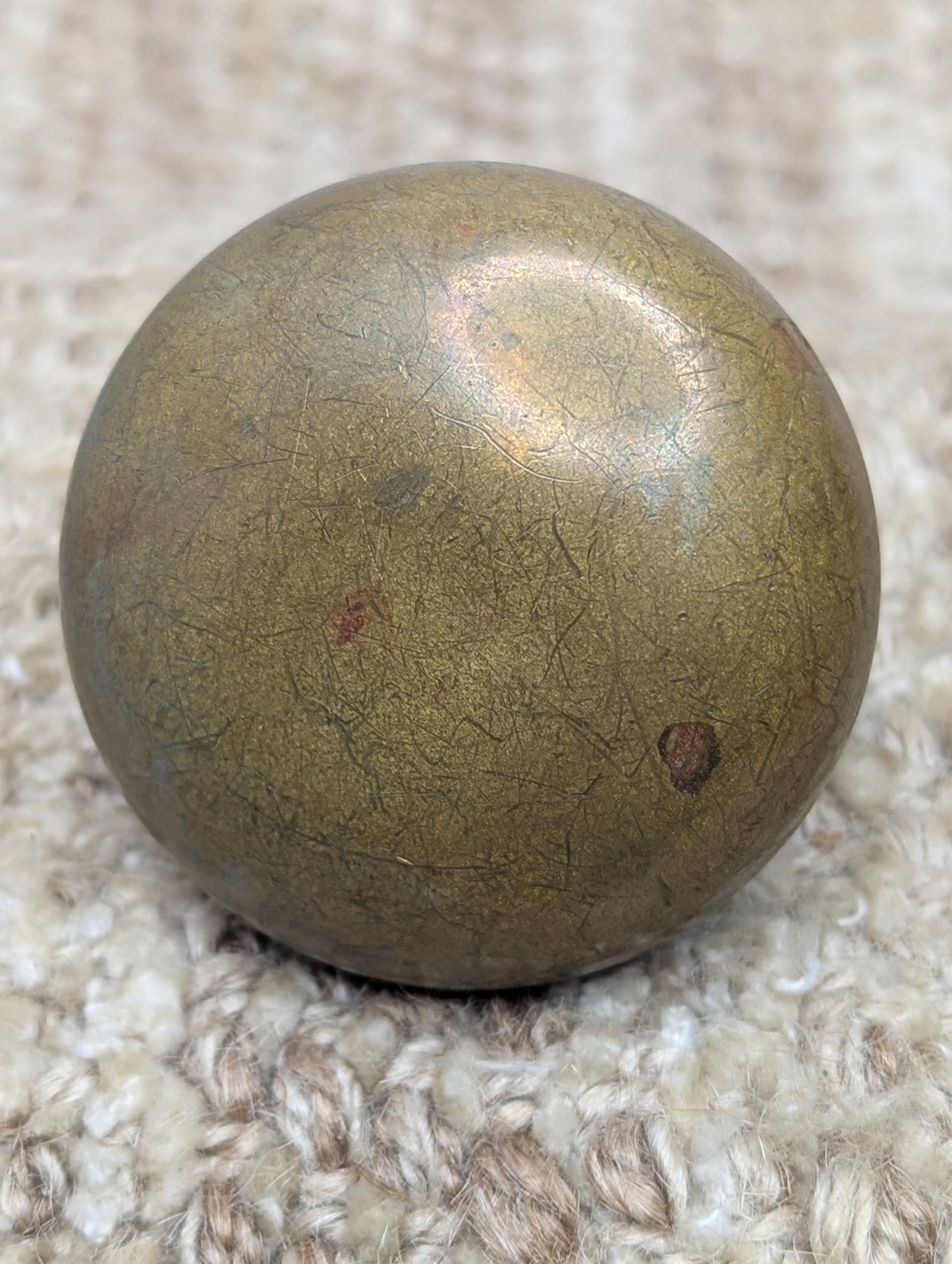 2" Antique Brass Door Knob With Thumb Turn