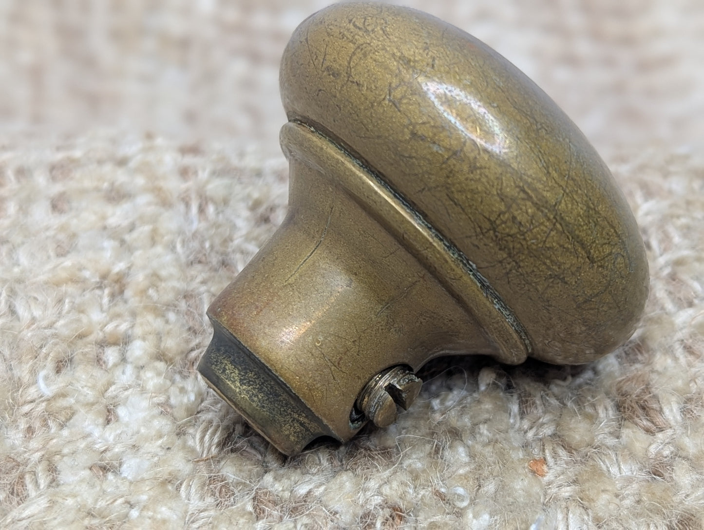 2" Antique Brass Door Knob With Thumb Turn