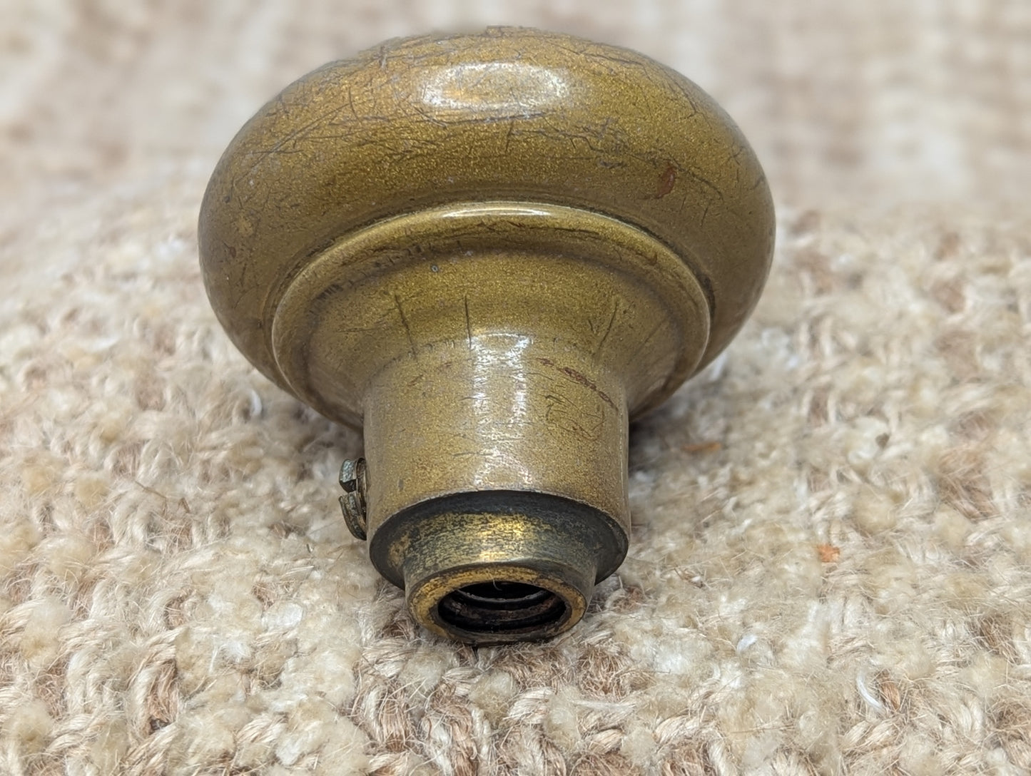 2" Antique Brass Door Knob With Thumb Turn