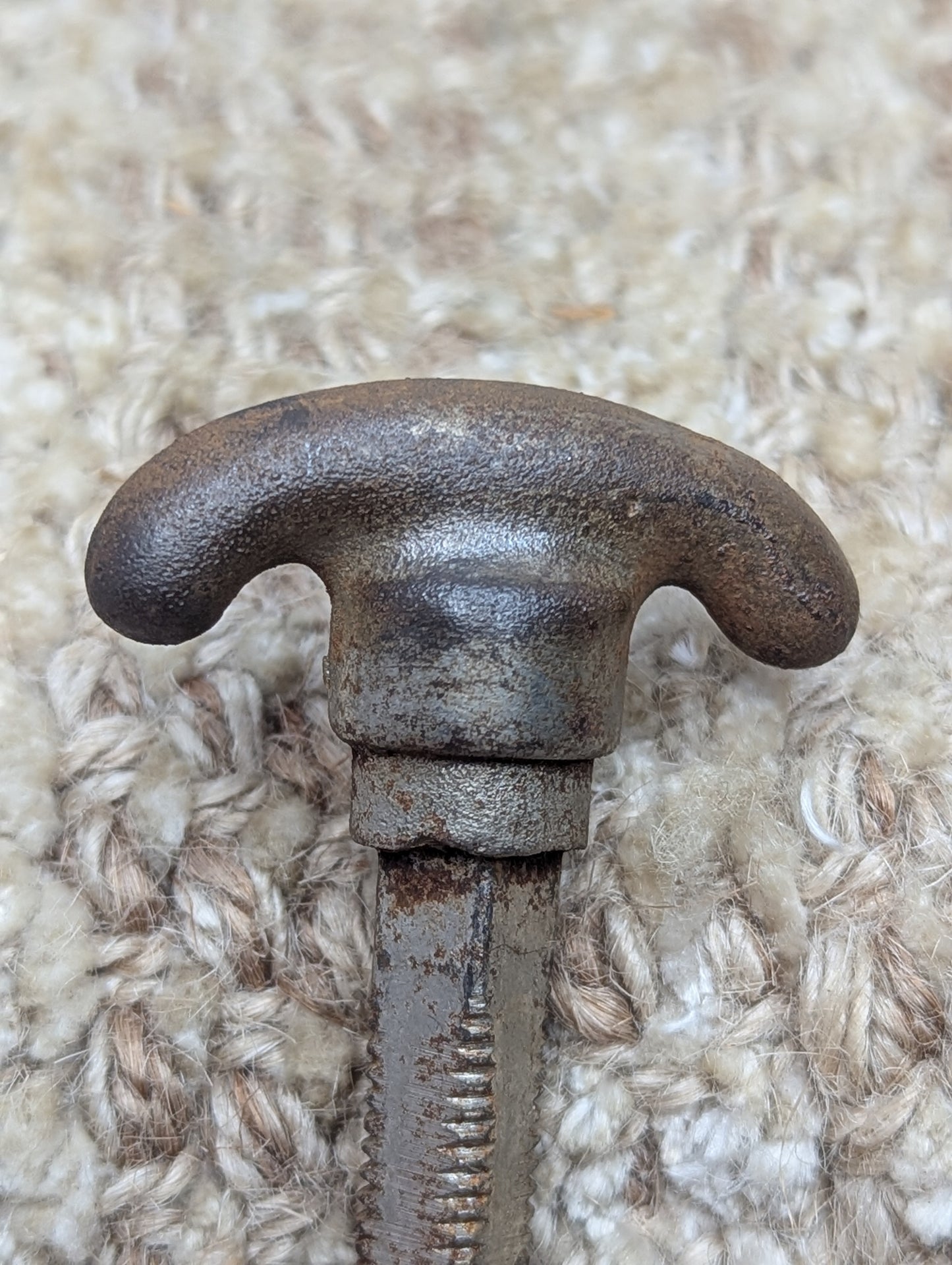 2" Antique Brass Door Knob With Thumb Turn
