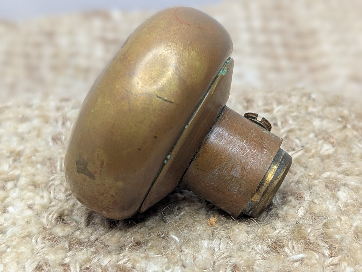 2" Antique Brass Door Knob With Thumb Turn