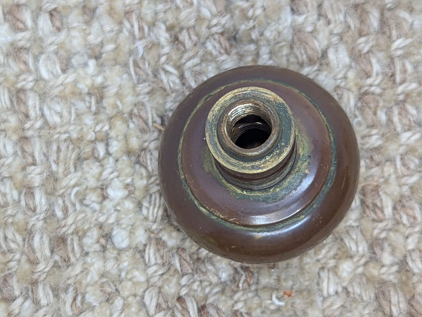1 3/4" Antique Brass Door Knob With Thumb Turn