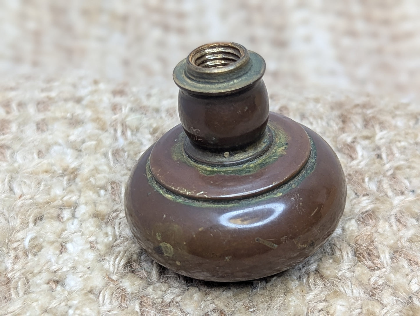 1 3/4" Antique Brass Door Knob With Thumb Turn