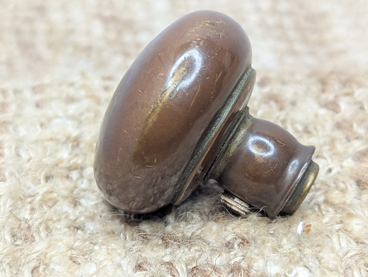 1 3/4" Antique Brass Door Knob With Thumb Turn