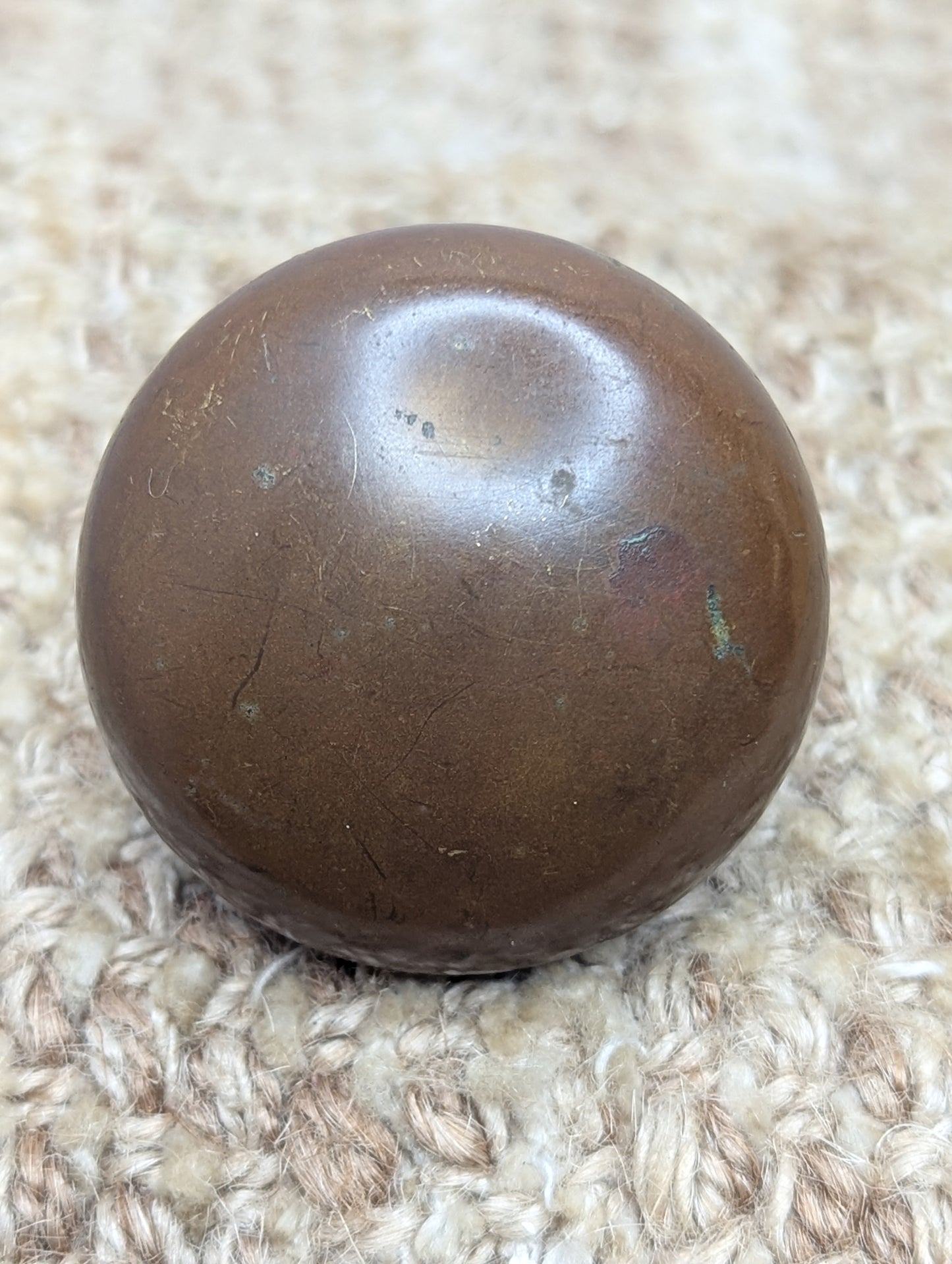 1 3/4" Antique Brass Door Knob With Thumb Turn