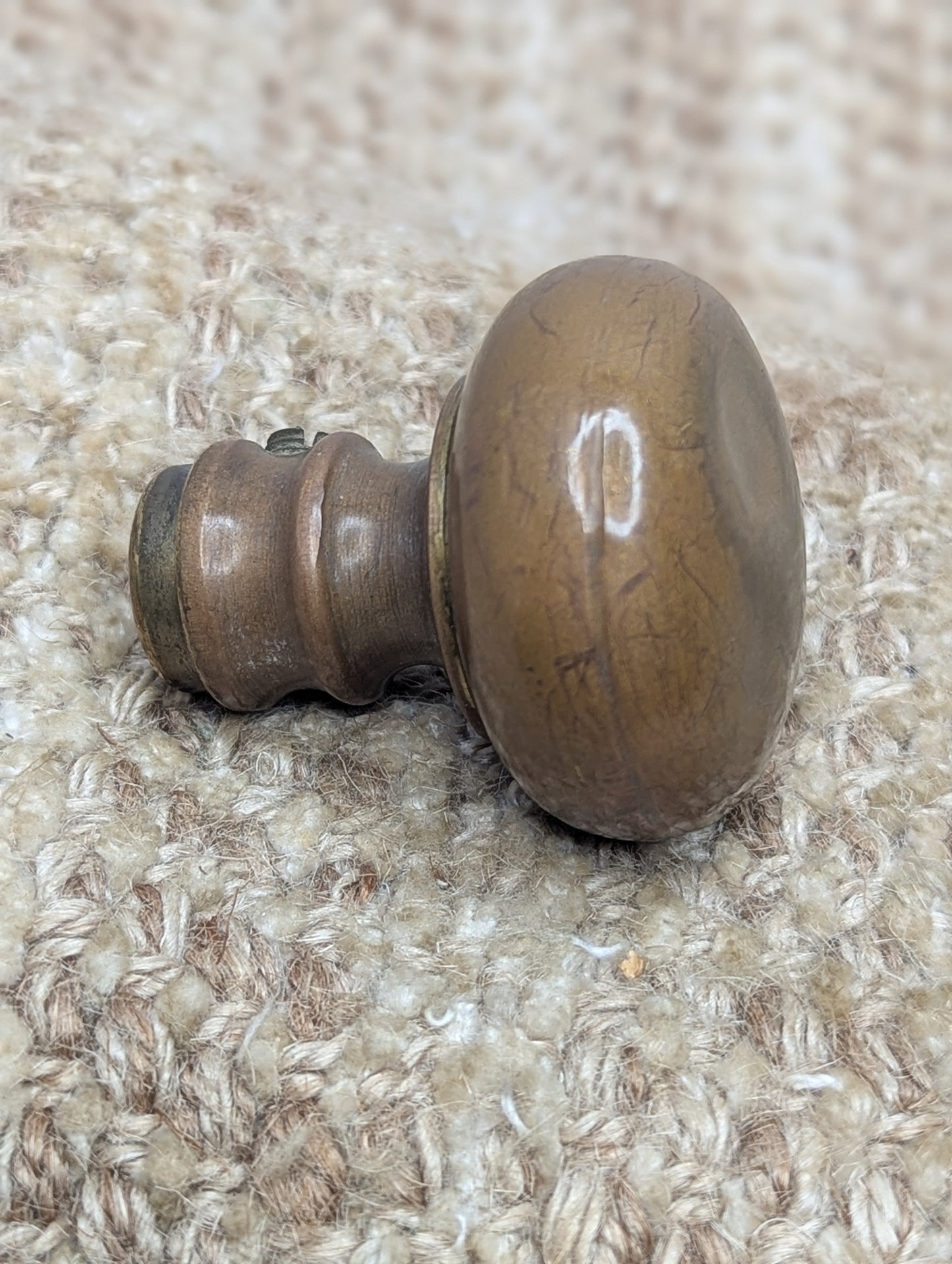 1 3/4" Antique Brass Door Knob With Thumb Turn