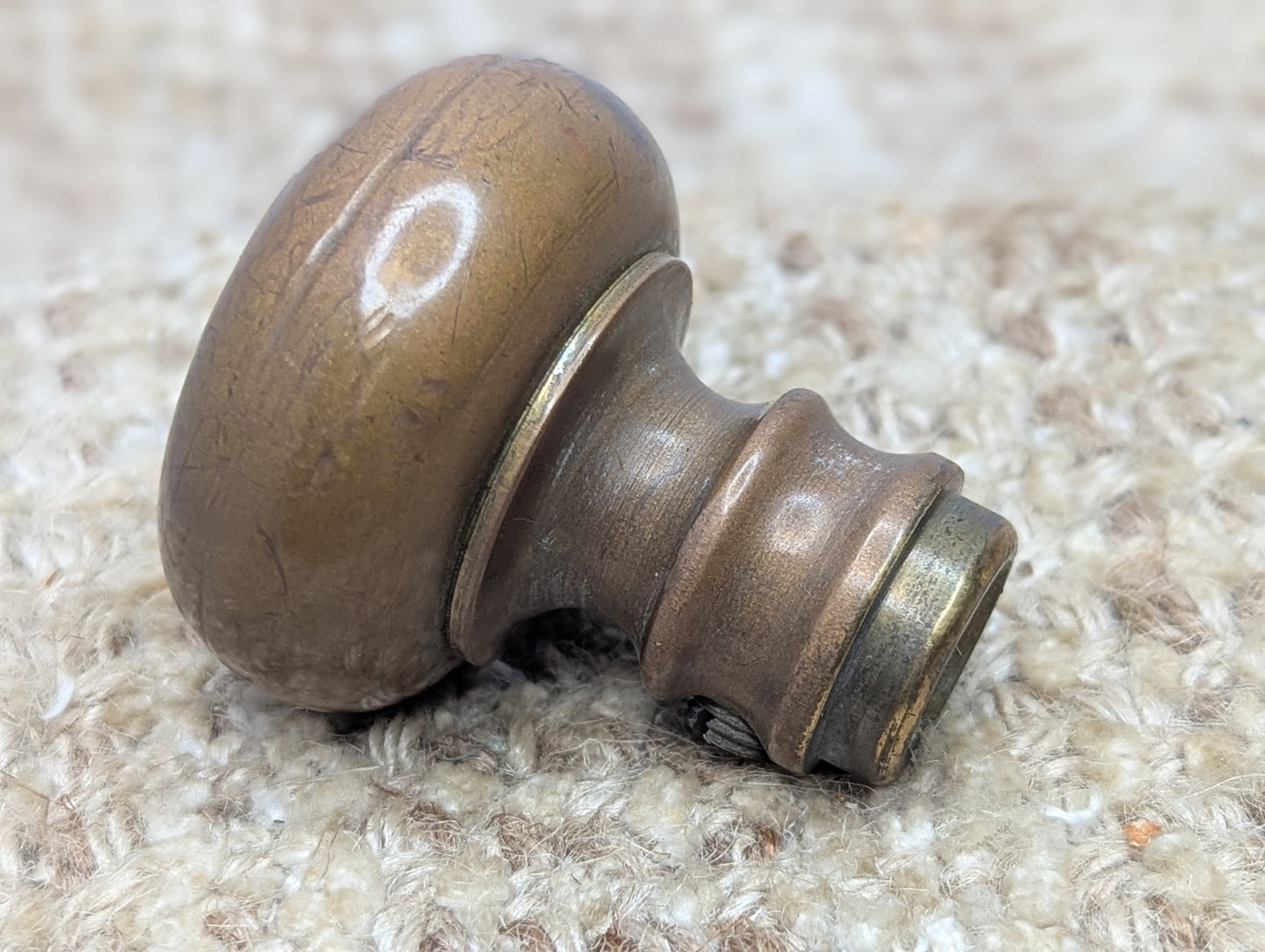 1 3/4" Antique Brass Door Knob With Thumb Turn