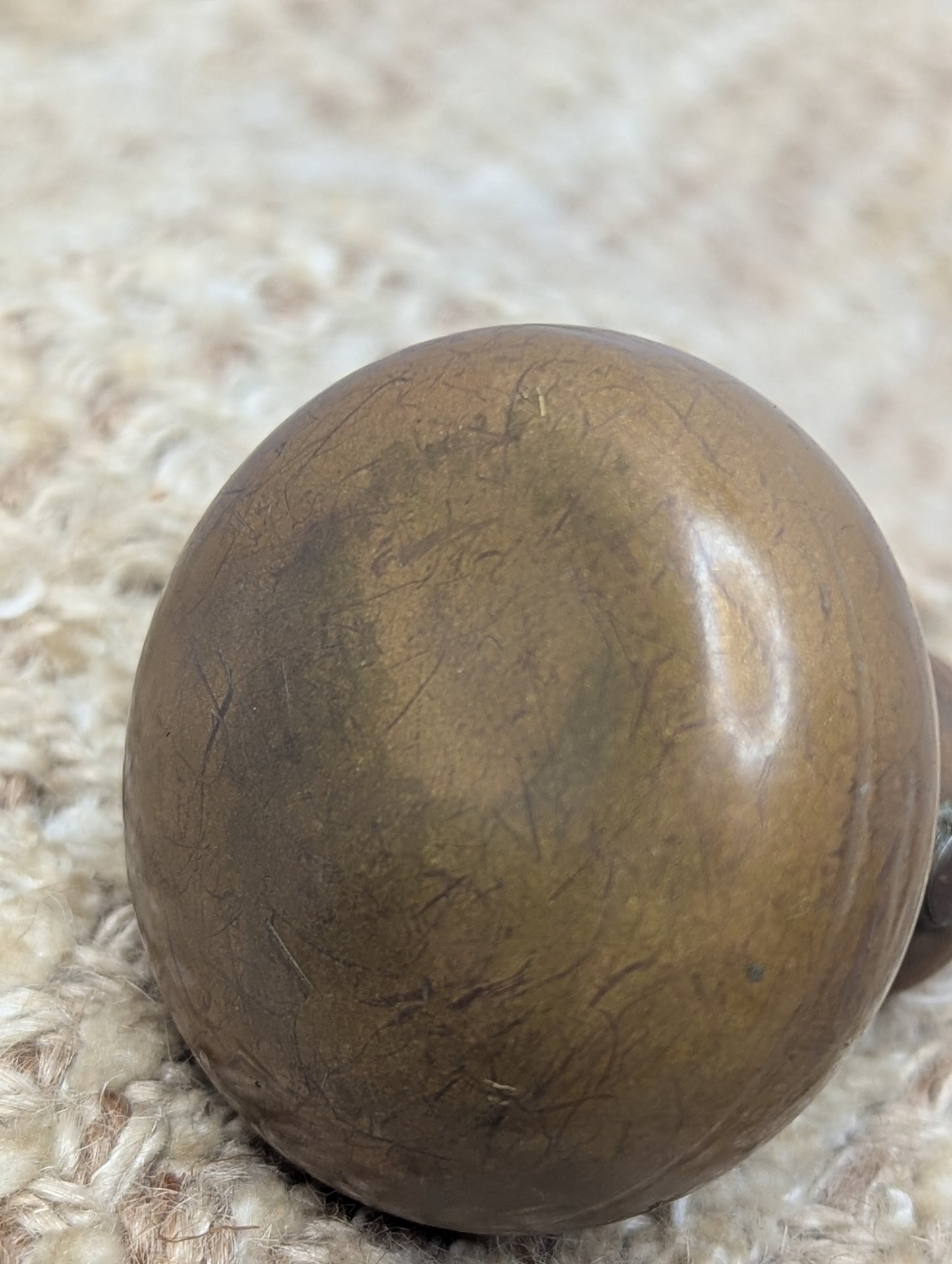 1 3/4" Antique Brass Door Knob With Thumb Turn