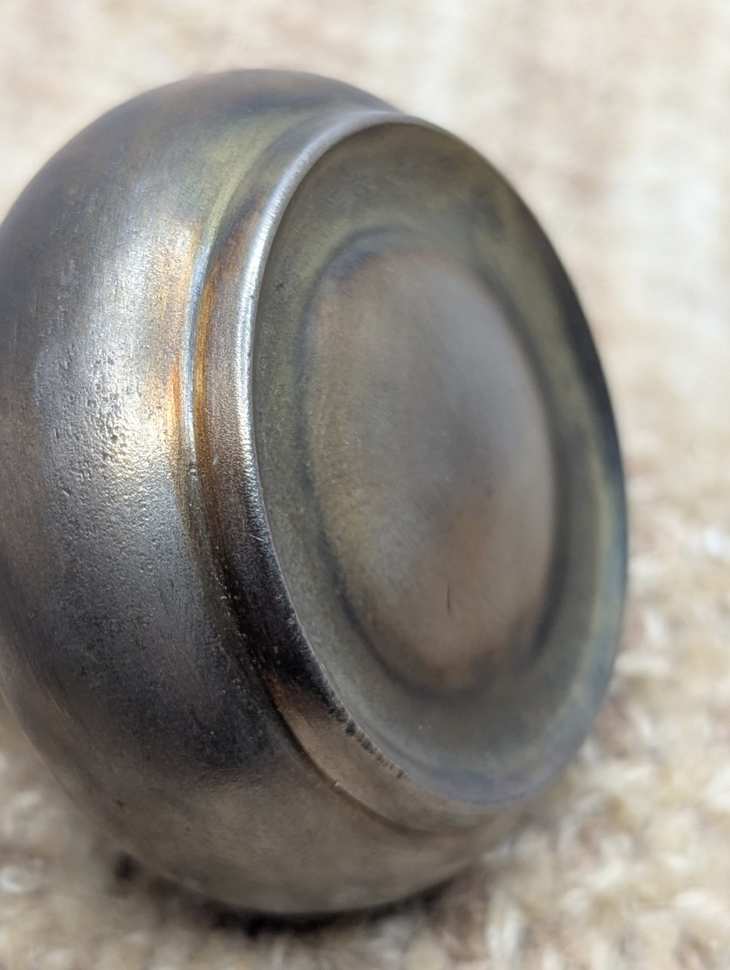 2 3/8" Antique Stamped Steel Door Knob