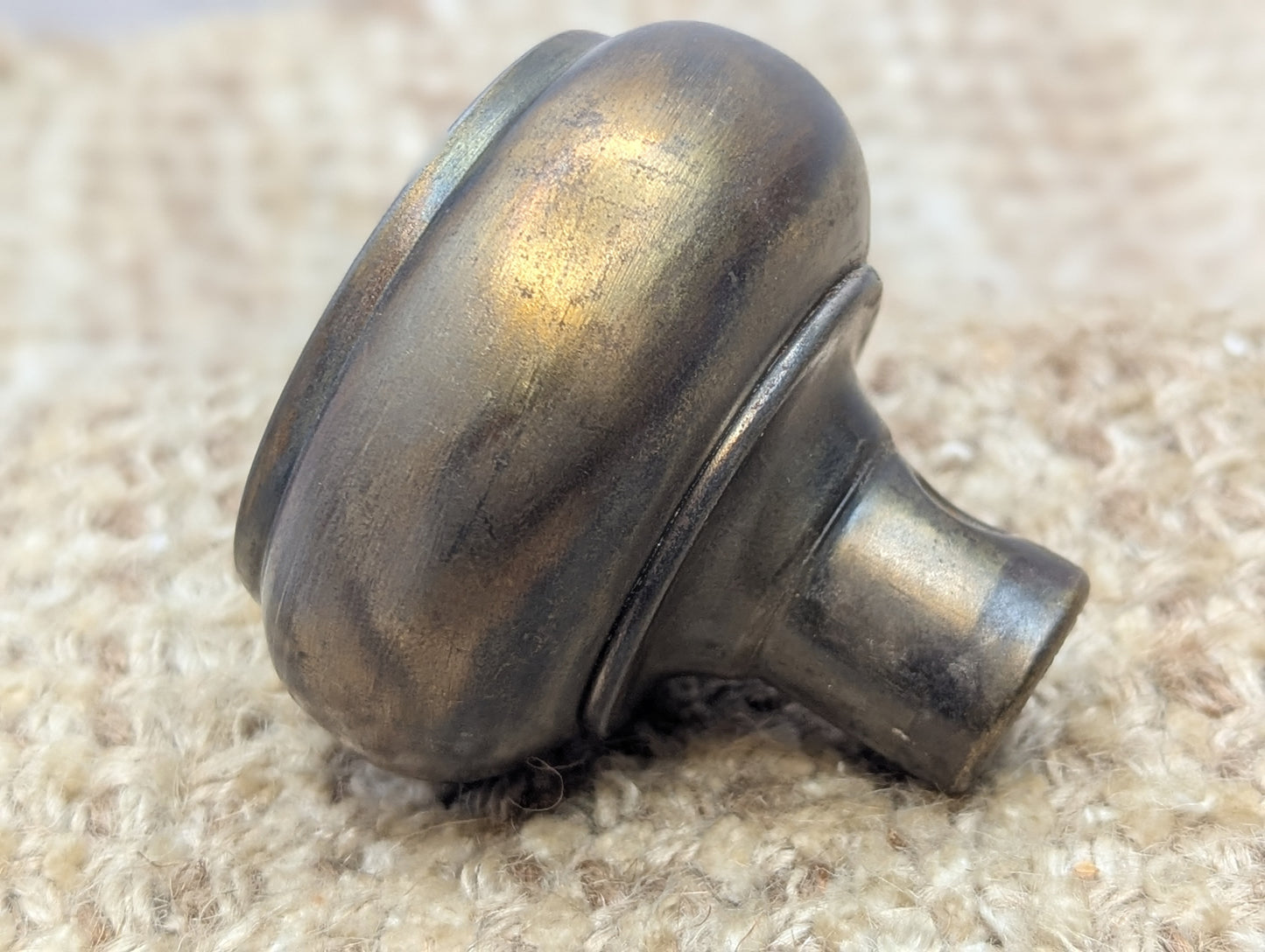 2 3/8" Antique Stamped Steel Door Knob