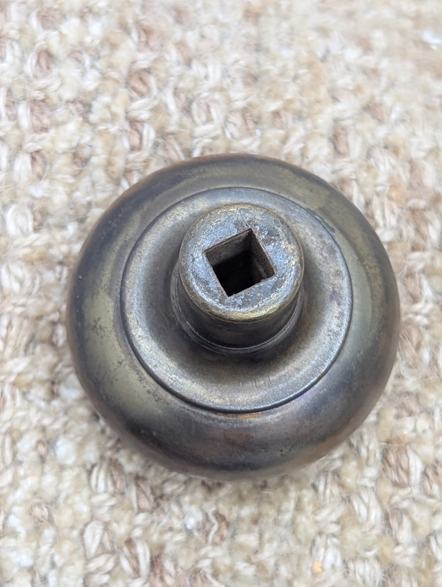 2 3/8" Antique Stamped Steel Door Knob