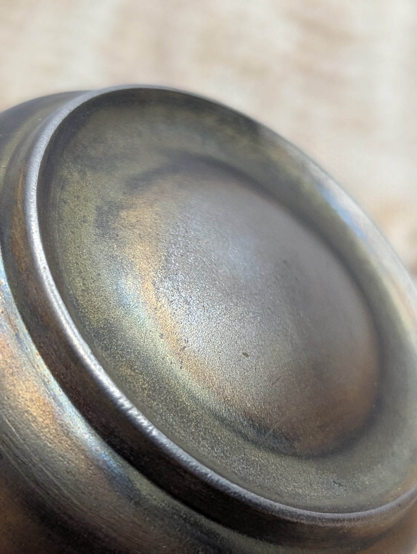 2 3/8" Antique Stamped Steel Door Knob