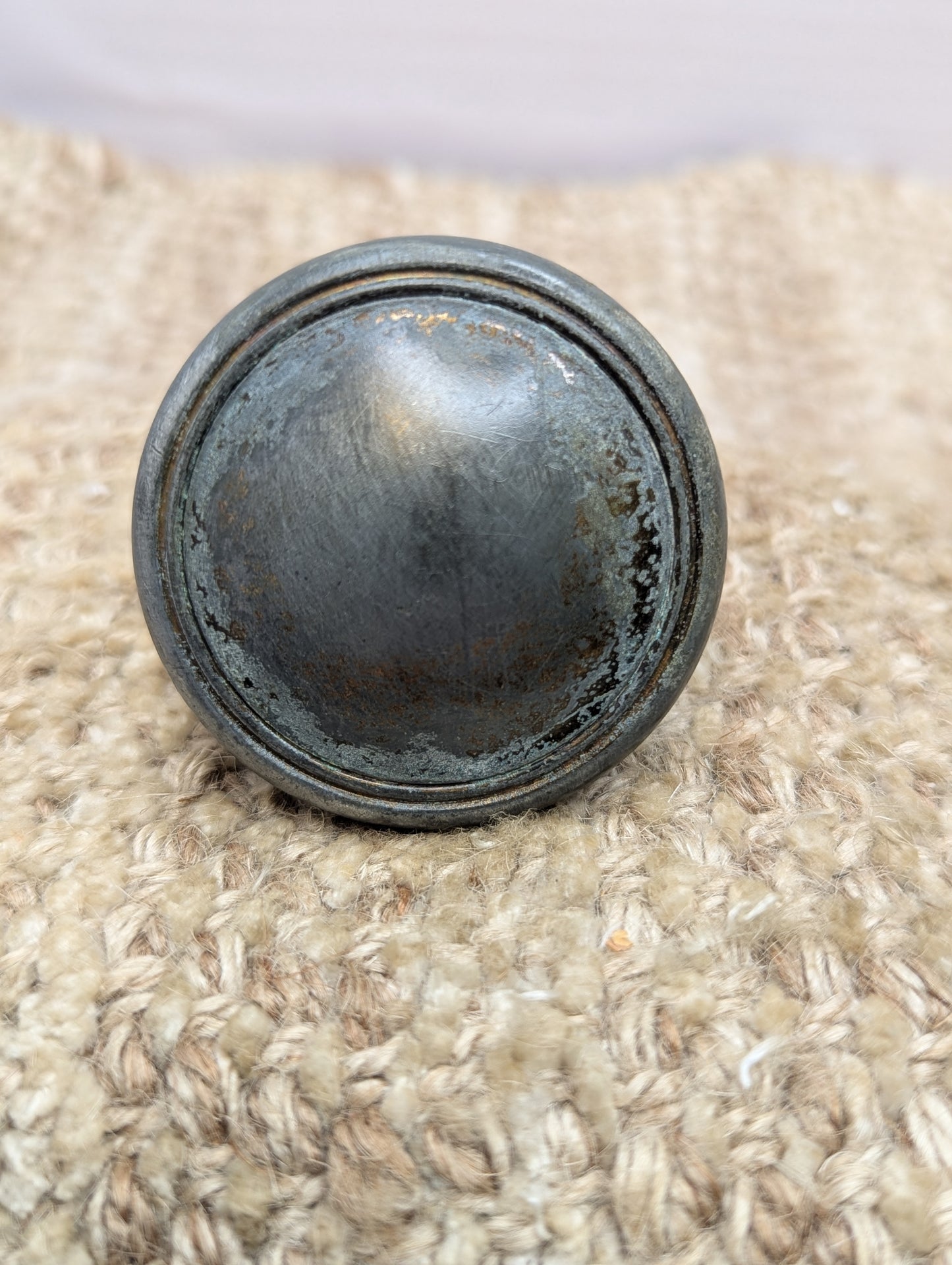 2 1/4" Antique Stamped Steel Door Knob