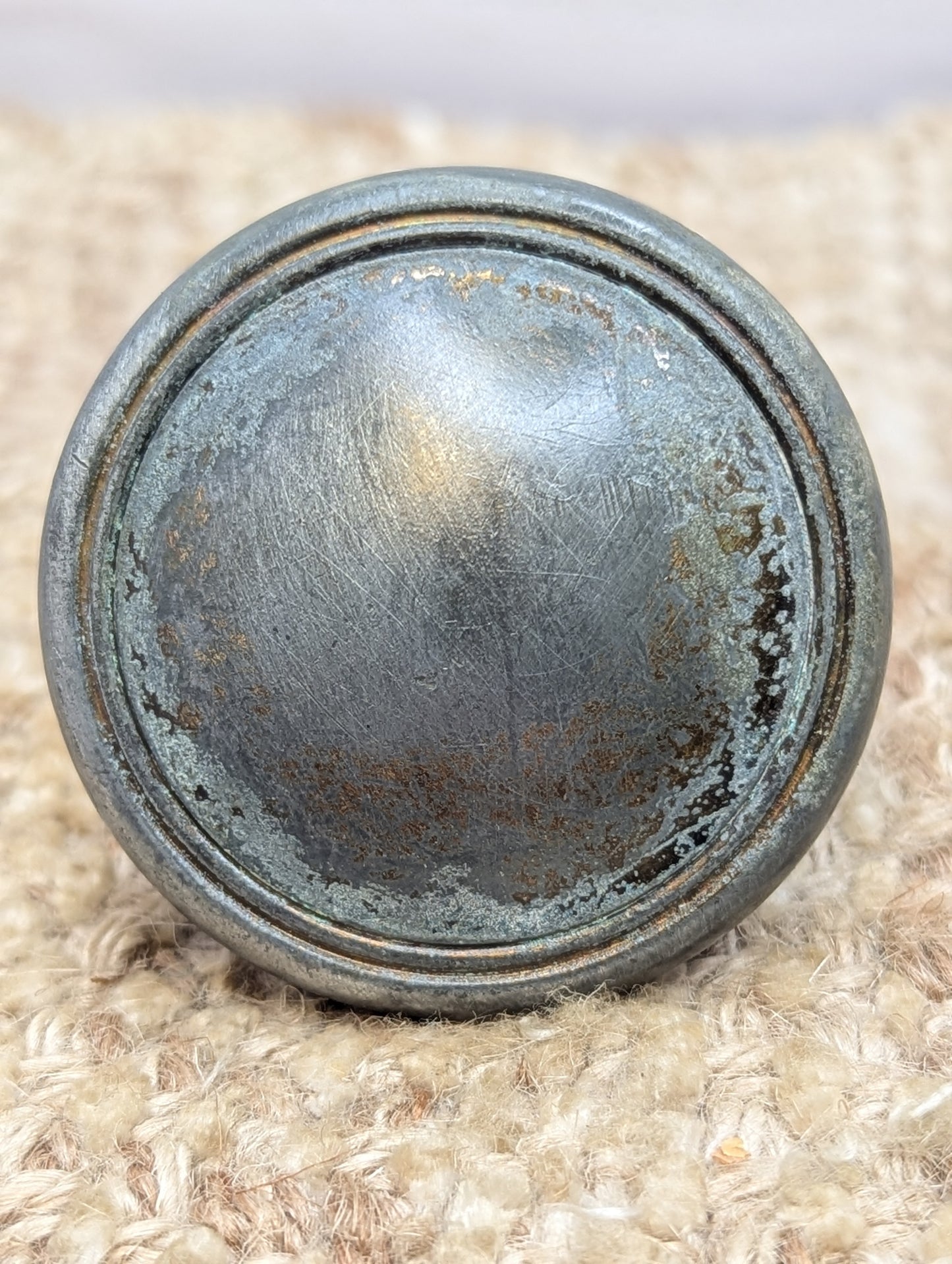 2 1/4" Antique Stamped Steel Door Knob