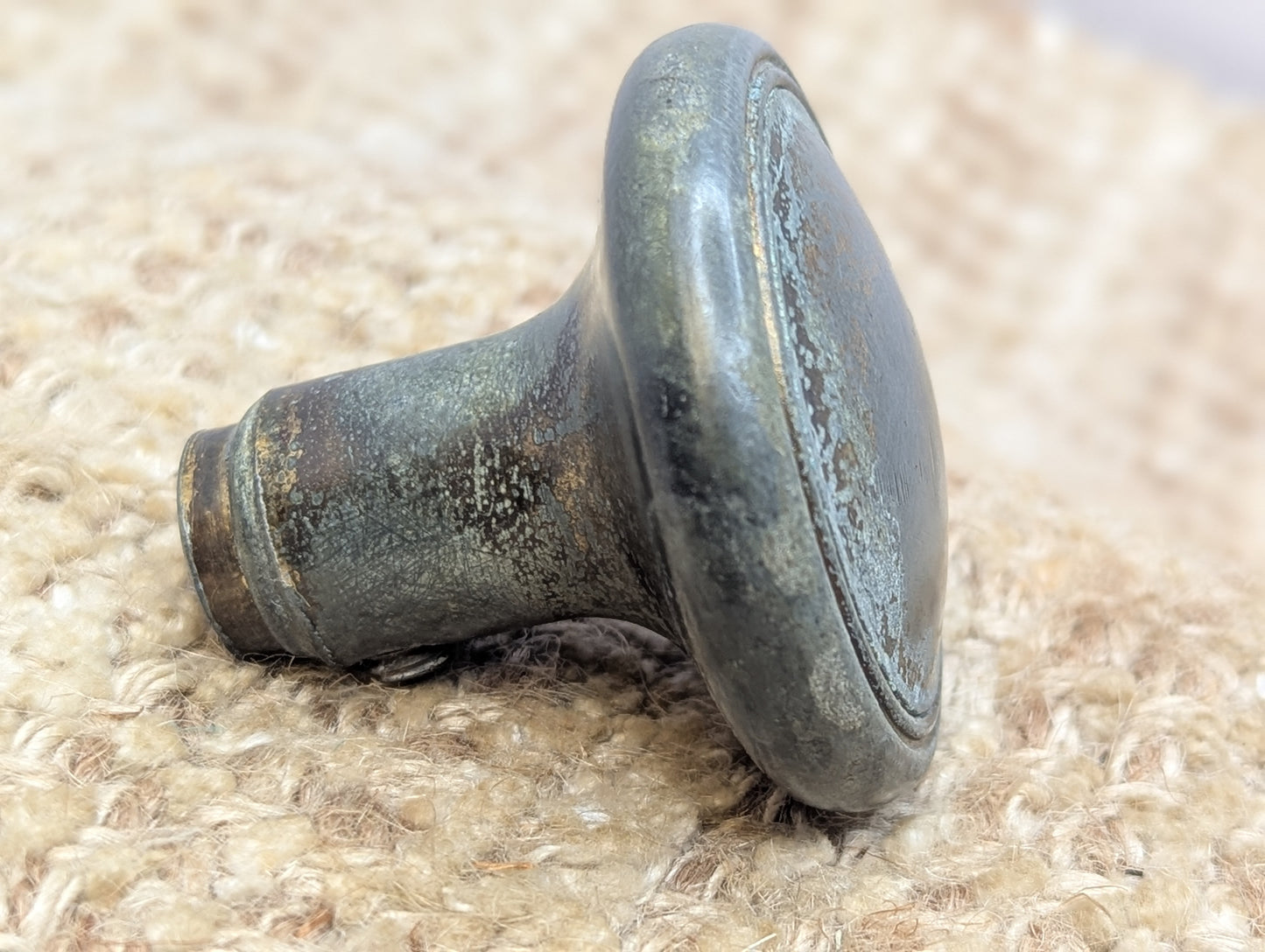2 1/4" Antique Stamped Steel Door Knob