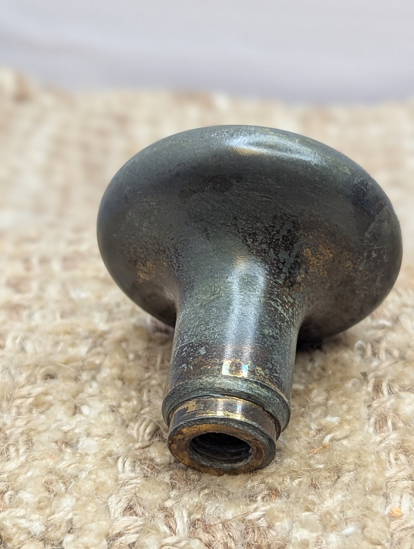2 1/4" Antique Stamped Steel Door Knob