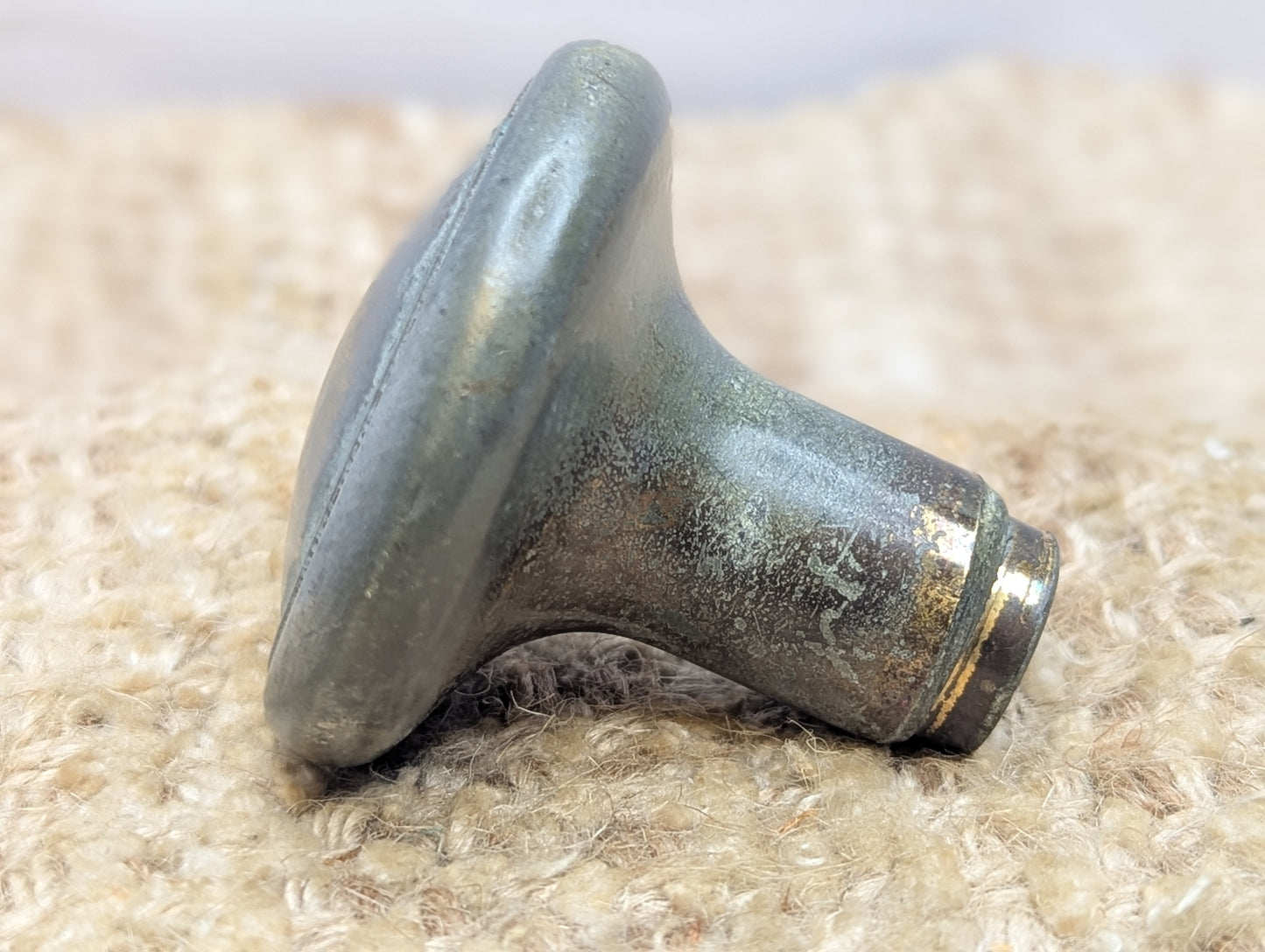 2 1/4" Antique Stamped Steel Door Knob