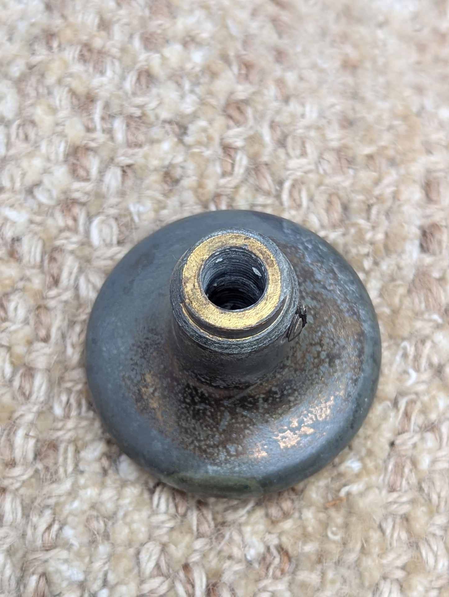 2 1/4" Antique Stamped Steel Door Knob