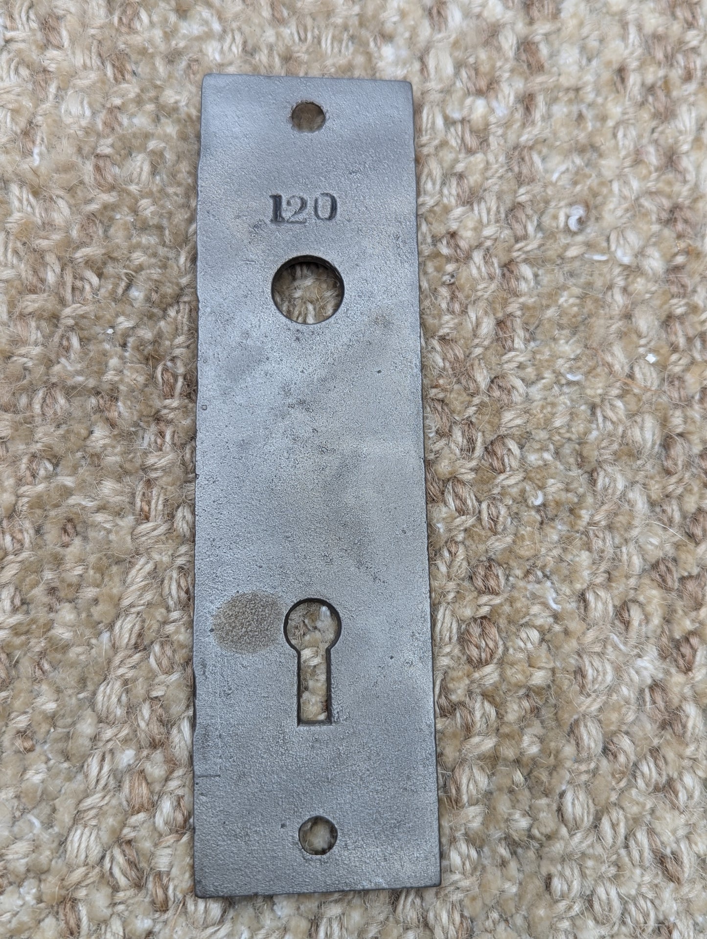 1 1/2" x 5 3/8" Antique Cast Iron Door Knob Plates Lockwood Hardware Circa 1886