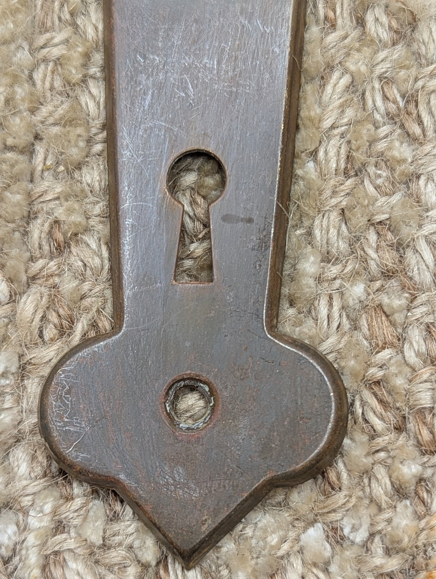 2 1/4" x 6 1/2" Antique Stamped Brass Door Knob Plate