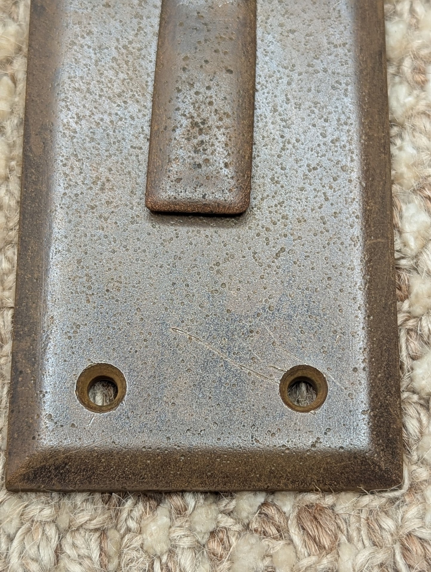 2 1/8" x 8 3/8" Antique Exterior Cast Brass Door Knob Plate