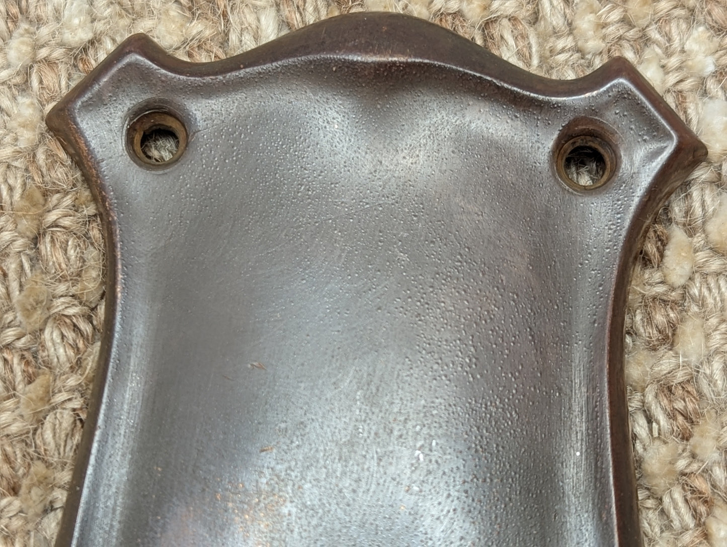 3" x 11" Antique Stamped Brass Door Knob Plate